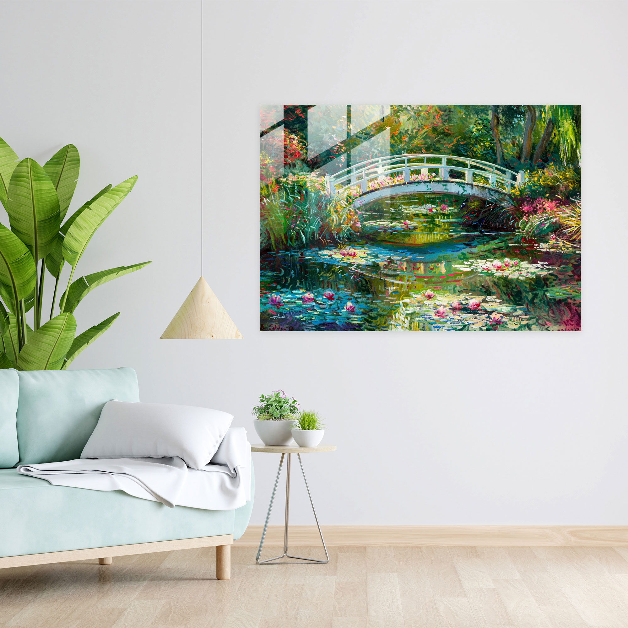 Garden Bridge Glass Wall Art - Claude Monet, Wall Decoration, Glass Wall Art, Home Decoration