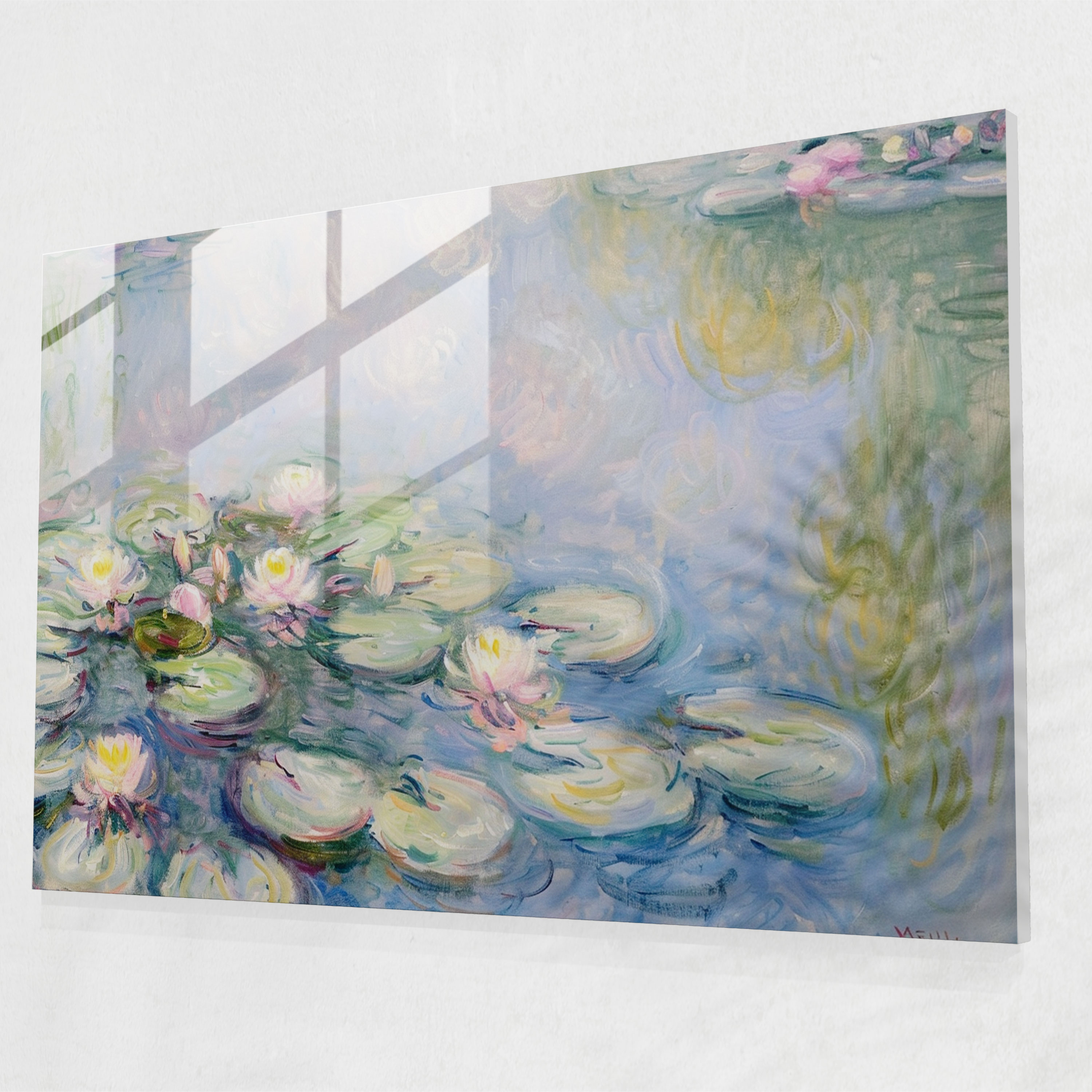 Claude Monet Water Lilies Glass Print - Claude Monet, Claude Monet, Glass Wall Art, Modern Art