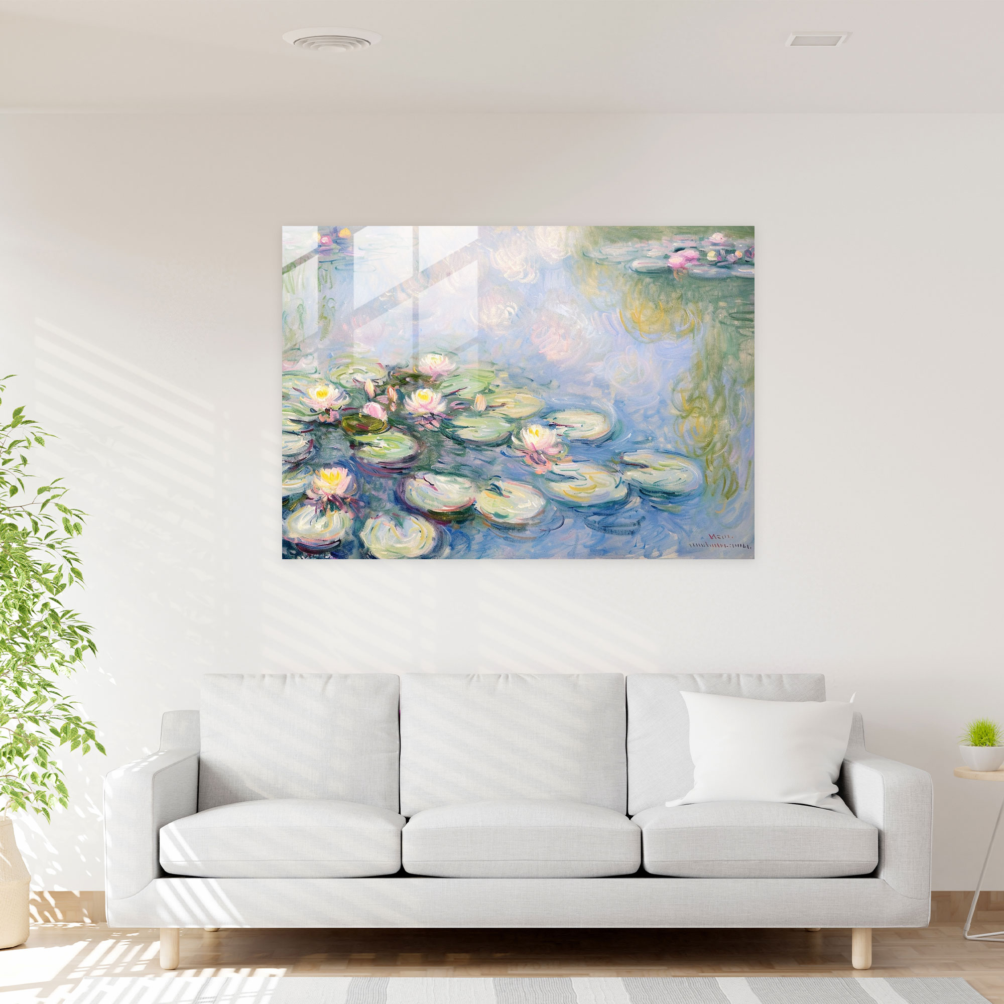Claude Monet Water Lilies Glass Print - Claude Monet, Claude Monet, Glass Wall Art, Modern Art