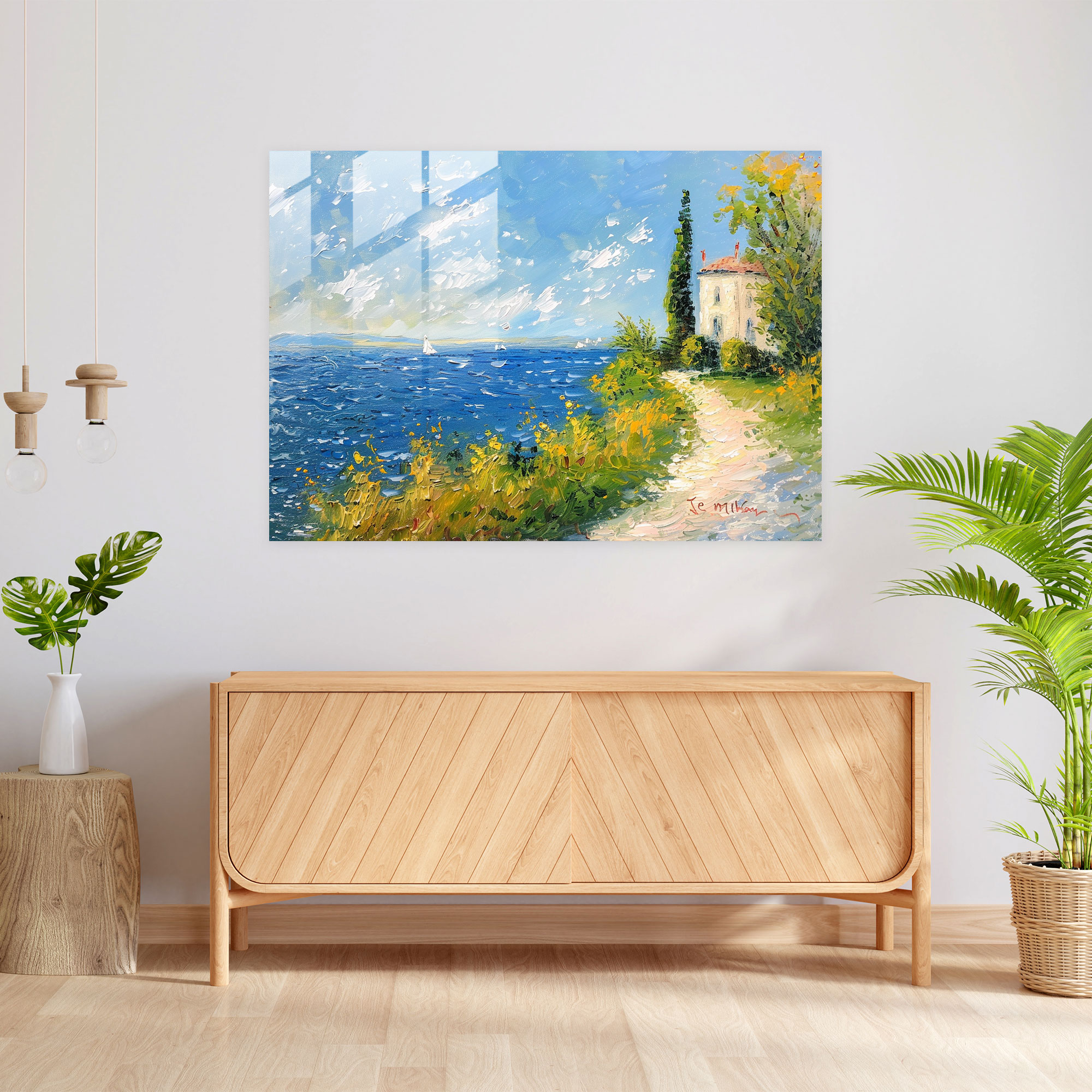 Claude Monet Seaside Glass Print - Claude Monet, Glass Wall Art, Glass Art, Glass Print