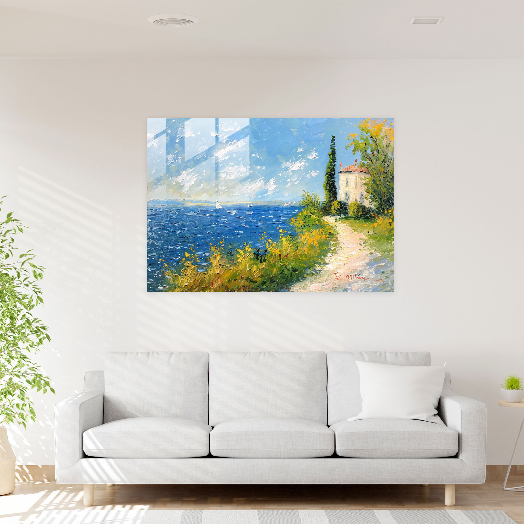 Claude Monet Seaside Glass Print - Claude Monet, Glass Wall Art, Glass Art, Glass Print
