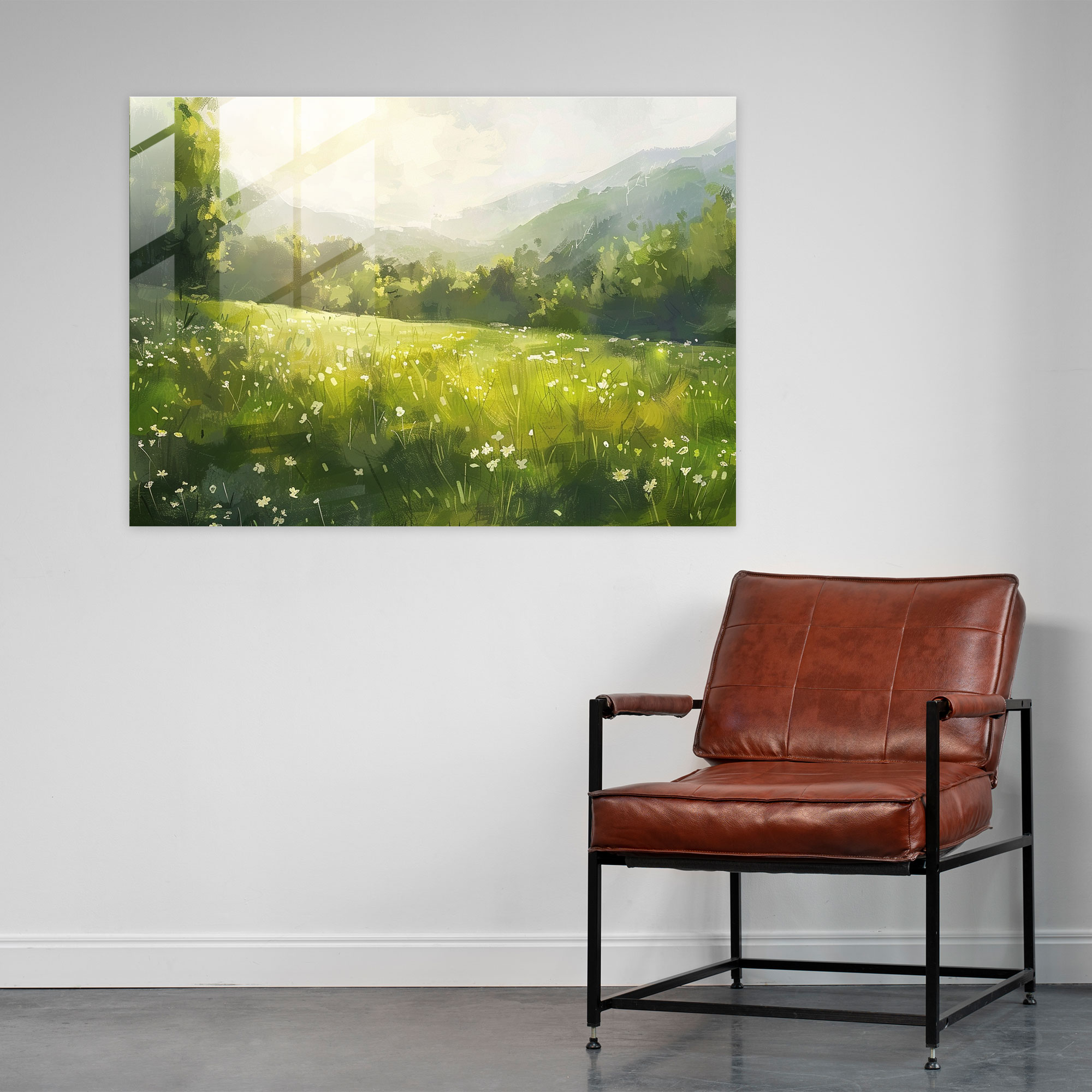 Sunlit Meadow Glass Wall Art - Claude Monet, Meadow Scene, Glass Art, Glass Print