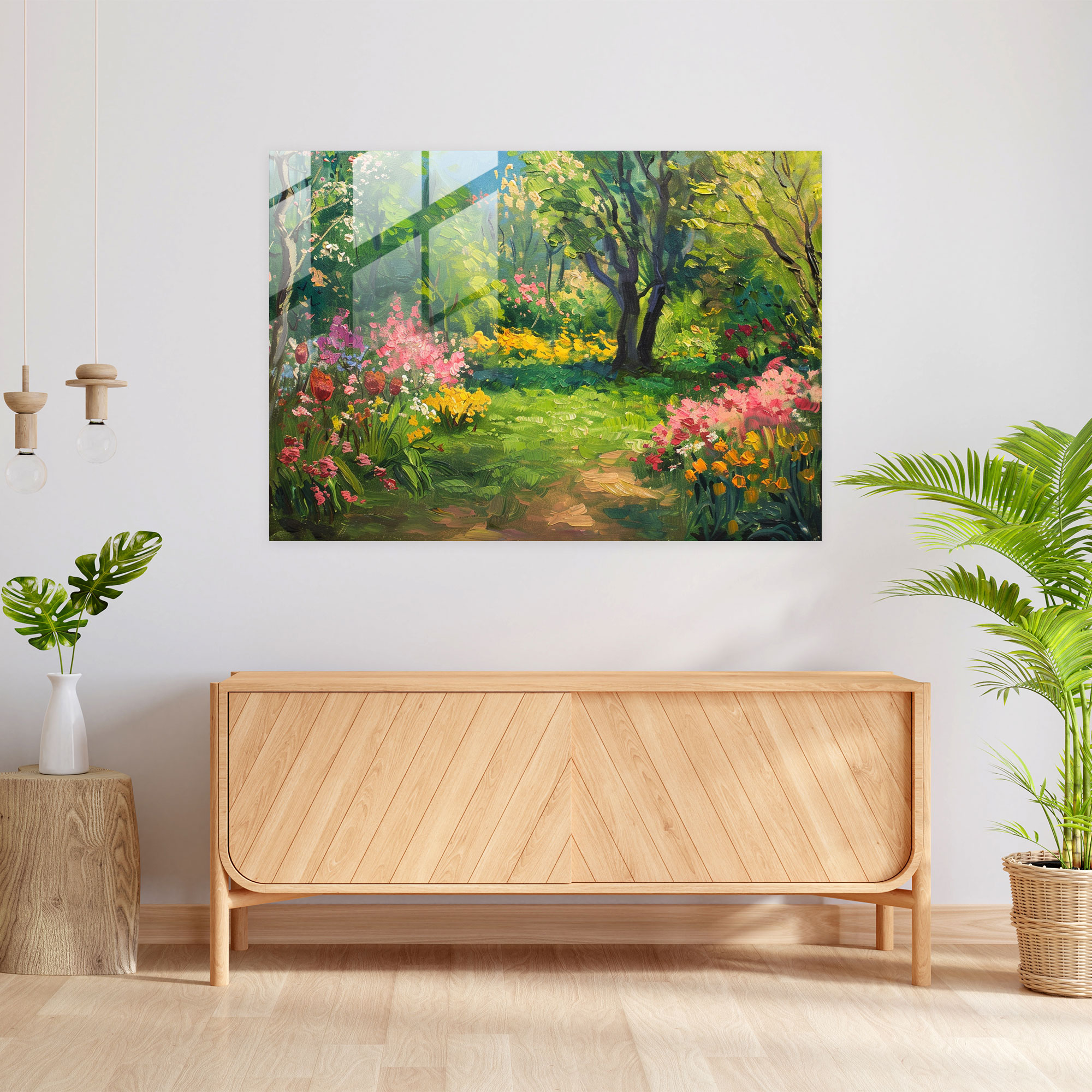 Claude Monet Springtime Garden Glass Print - Claude Monet, Wall Decoration, Springtime Garden, Glass Art