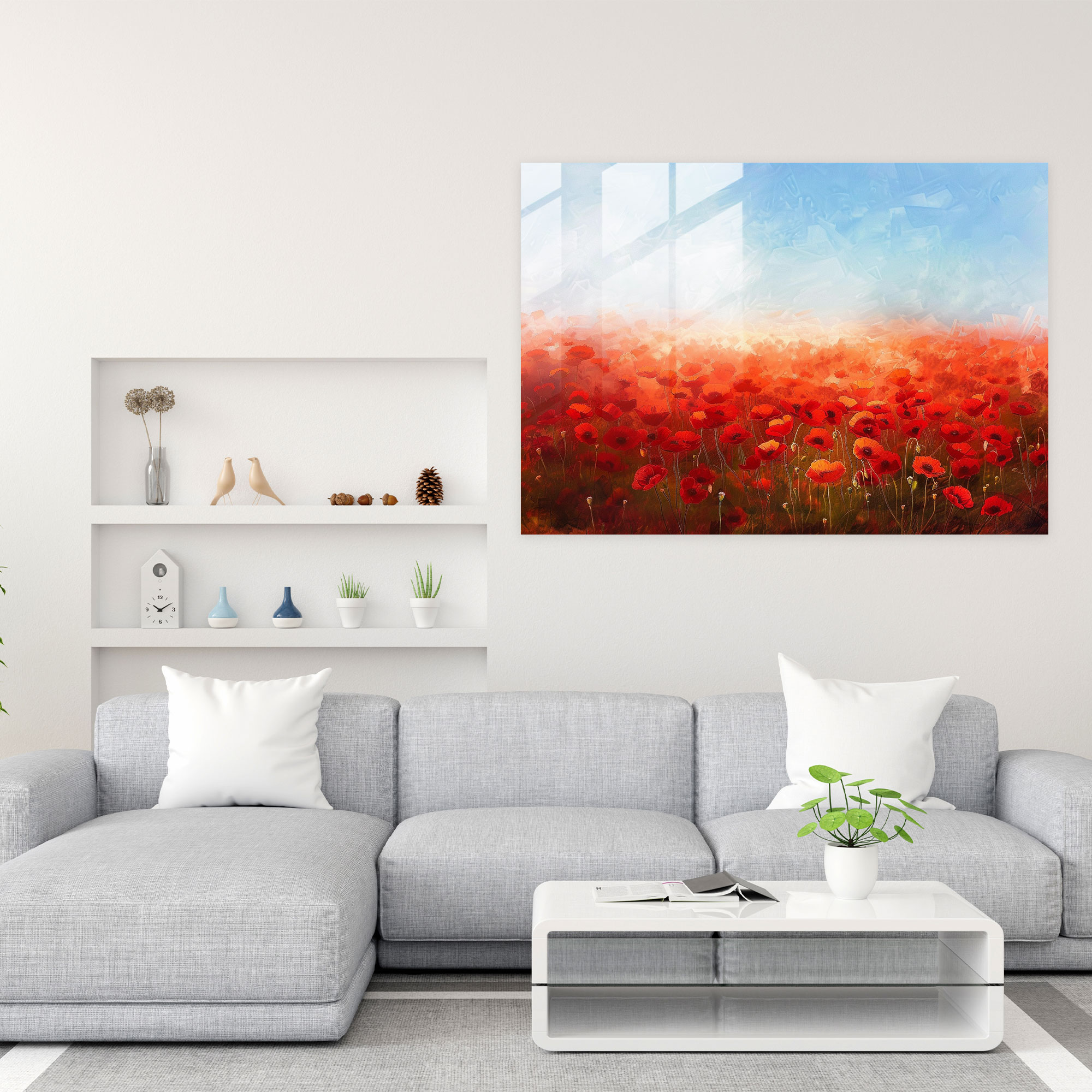 Claude Monet Poppy Field Glass Print - Claude Monet, Wall Decoration, Glass Wall Art, Glass Print