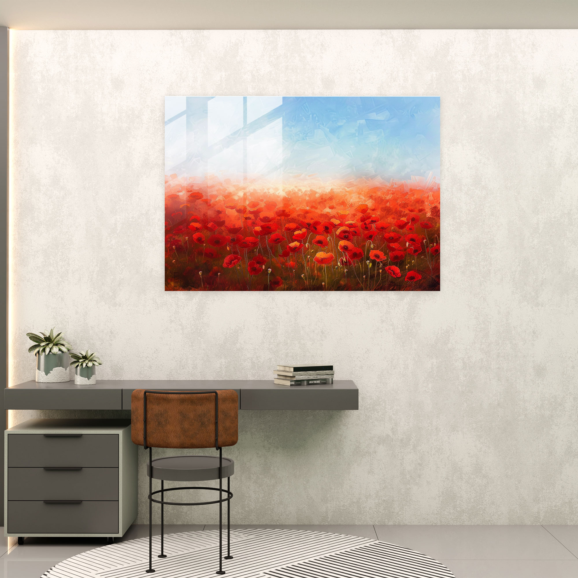 Claude Monet Poppy Field Glass Print - Claude Monet, Wall Decoration, Glass Wall Art, Glass Print