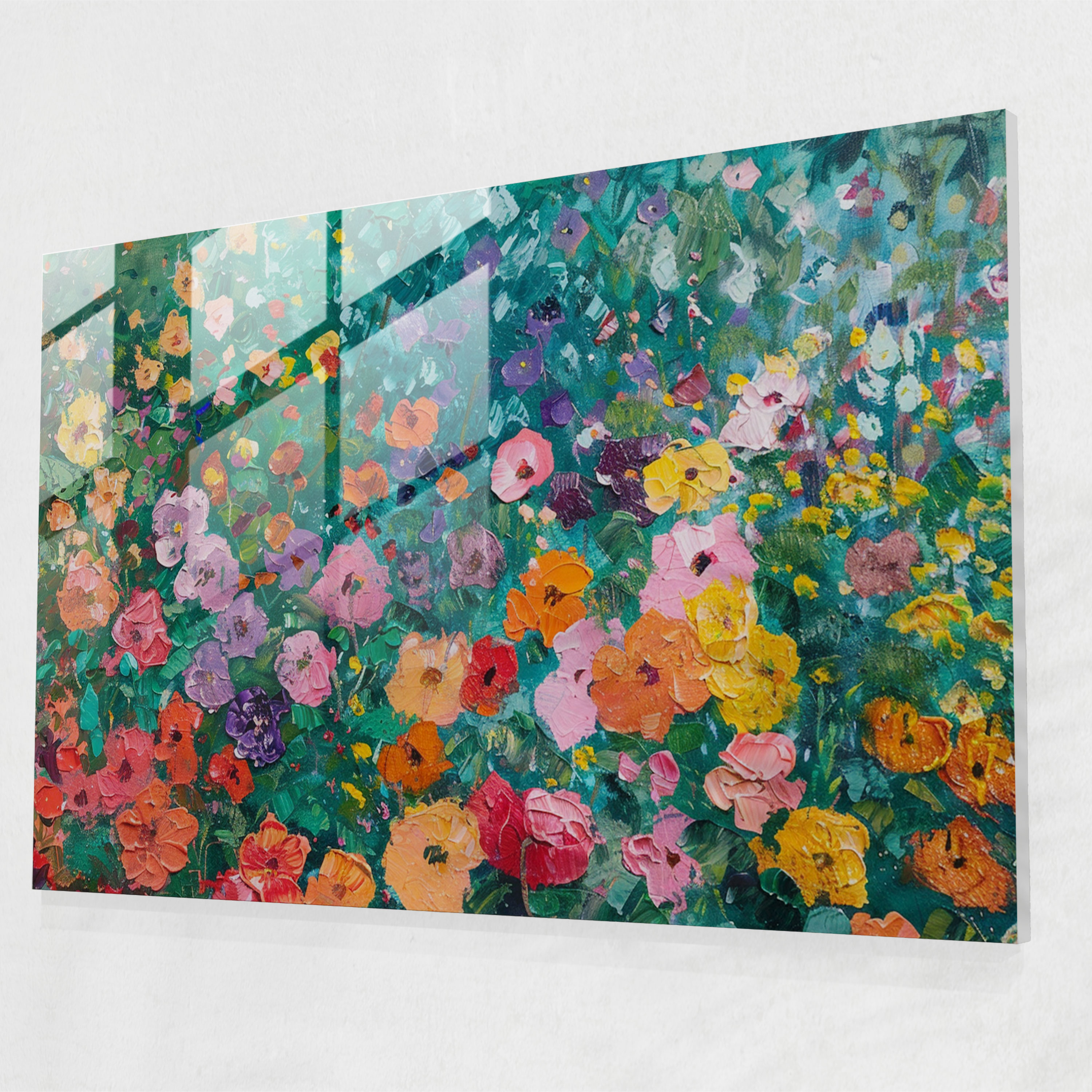 Claude Monet Flower Garden Glass Print - Claude Monet, Home Decoration, Flower Garden, Claude Monet