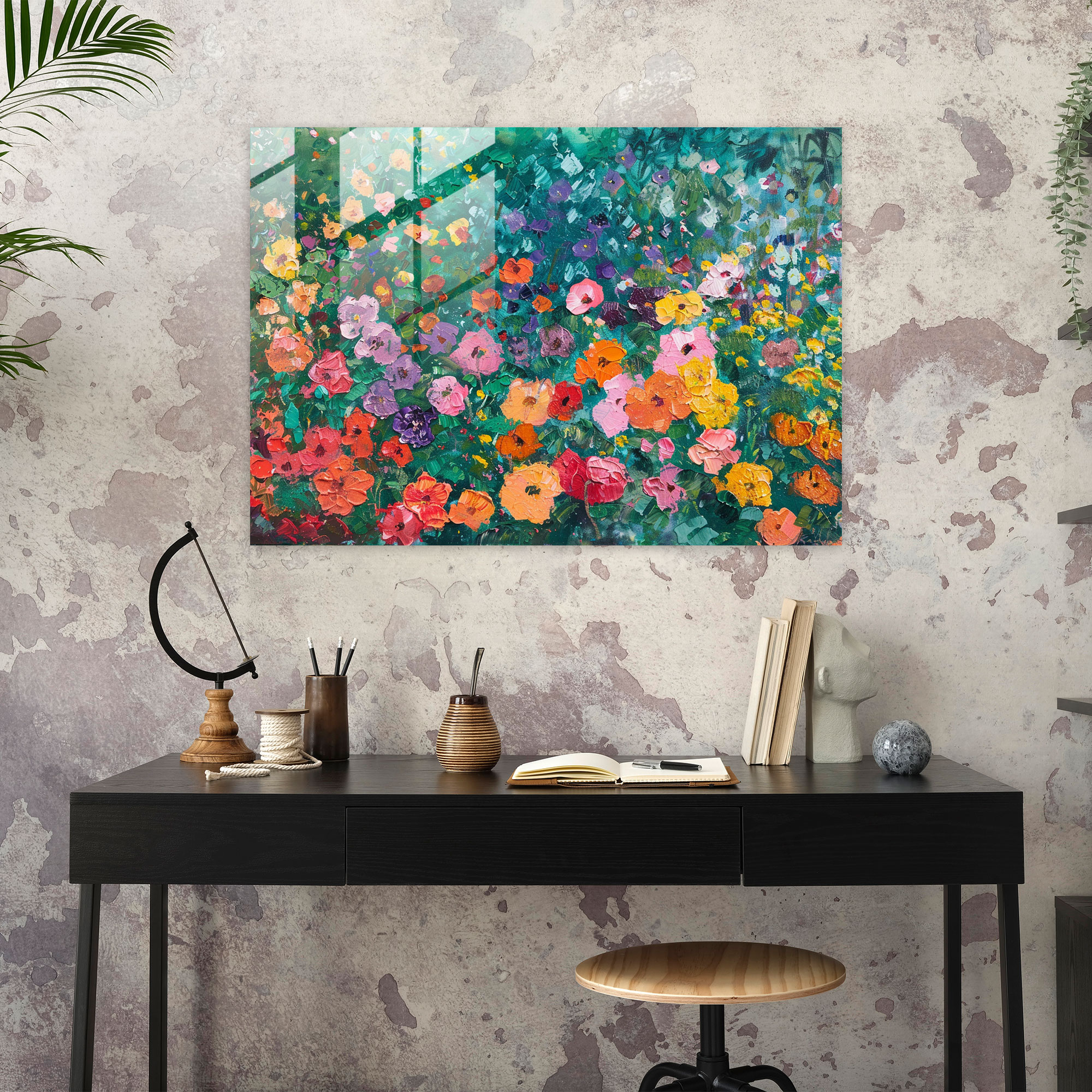 Claude Monet Flower Garden Glass Print - Claude Monet, Home Decoration, Flower Garden, Claude Monet