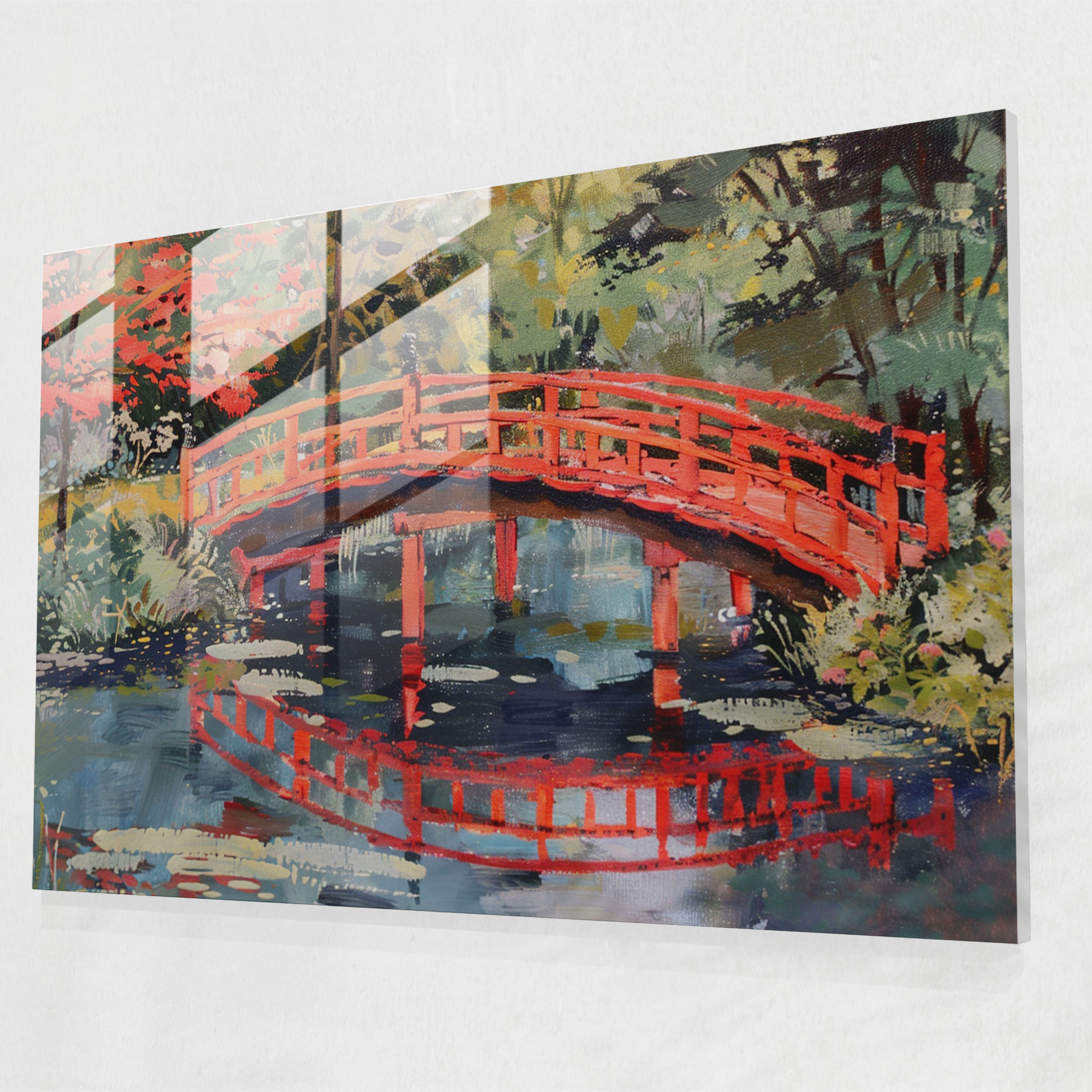 Claude Monet Japanese Bridge Glass Wall Art - Claude Monet, Glass Wall Art, Claude Monet, Home Decoration
