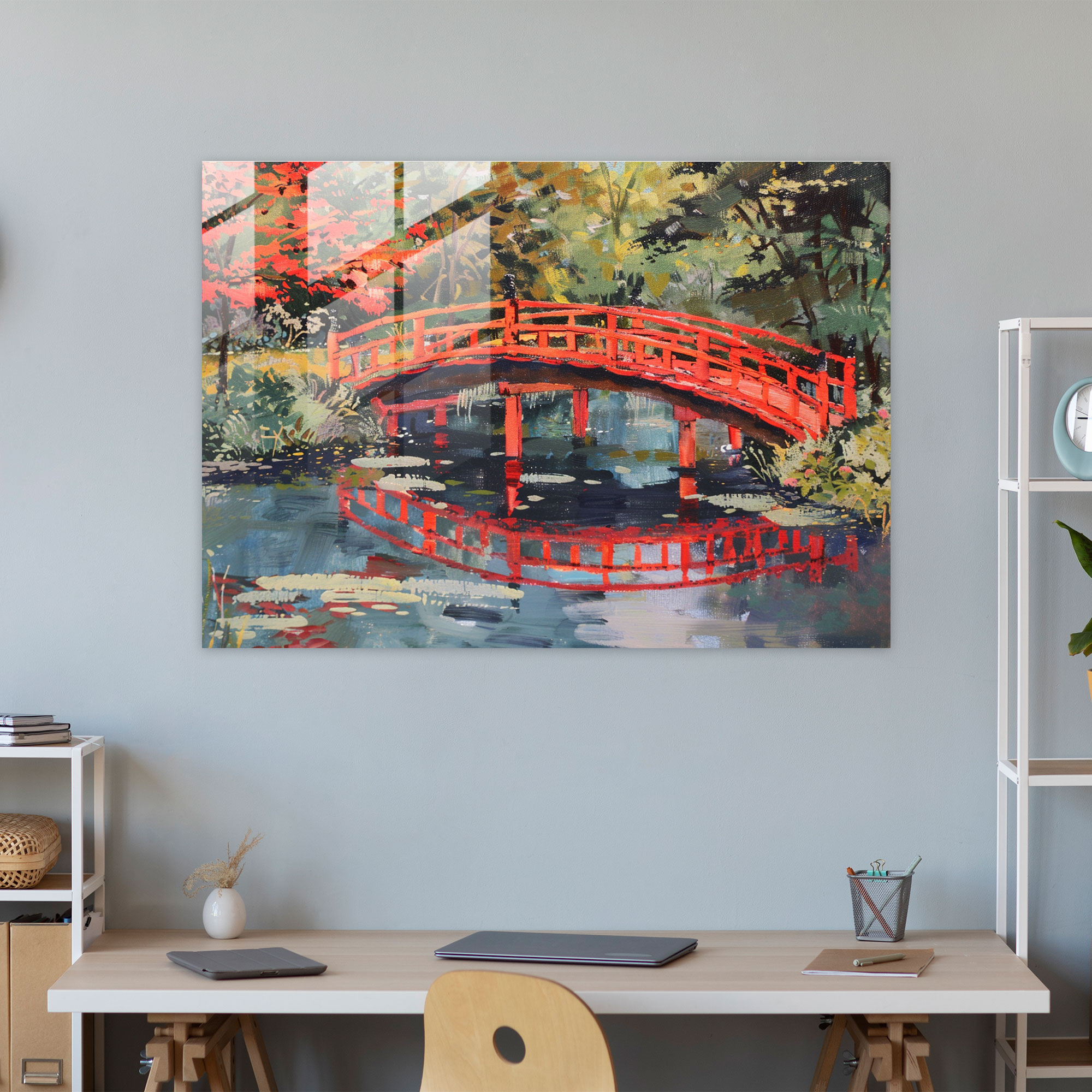 Claude Monet Japanese Bridge Glass Wall Art - Claude Monet, Glass Wall Art, Claude Monet, Home Decoration