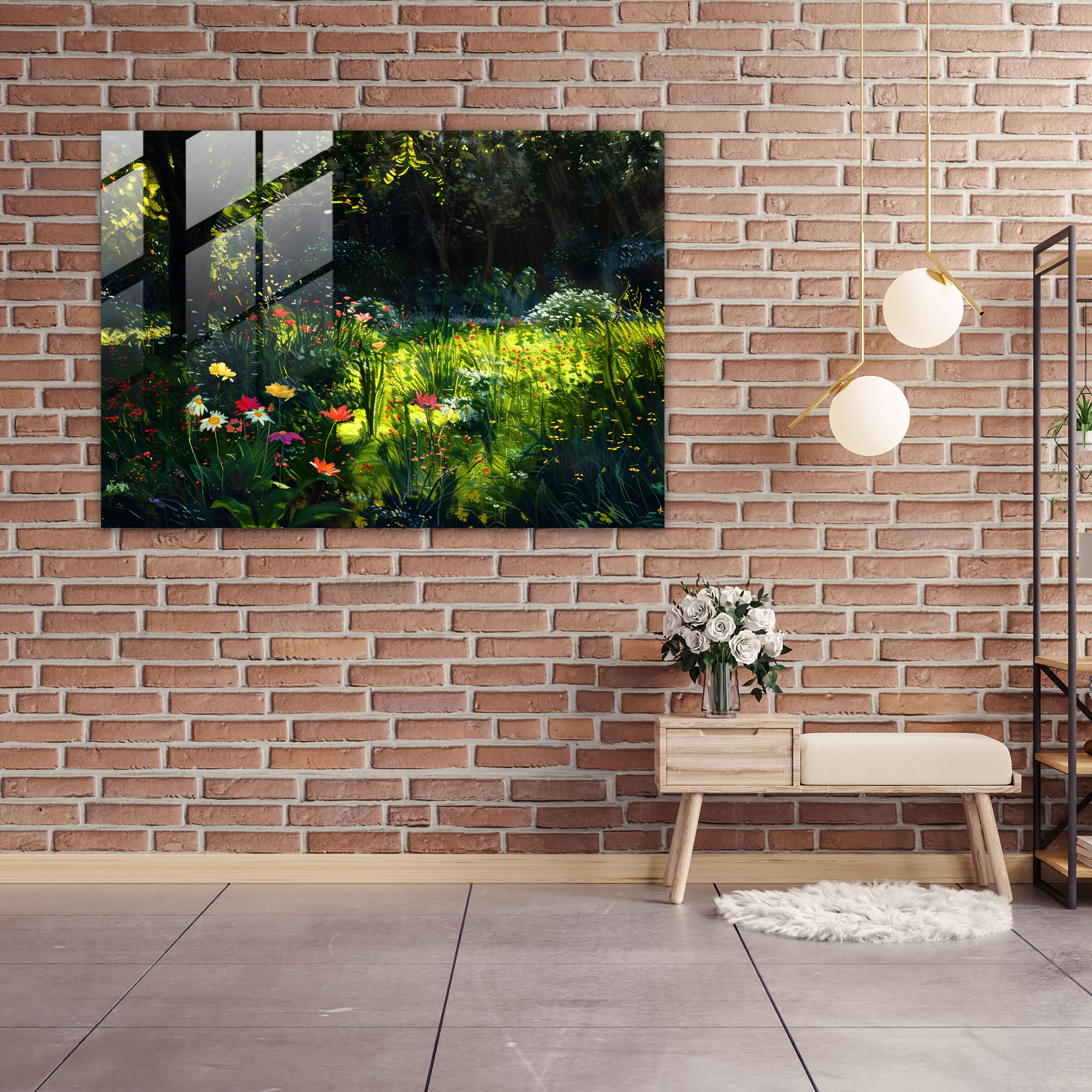 Claude Monet Glass Print - Sunlit Garden Flowers Modern Art - Claude Monet, Home Decoration, Modern Art, Glass Art
