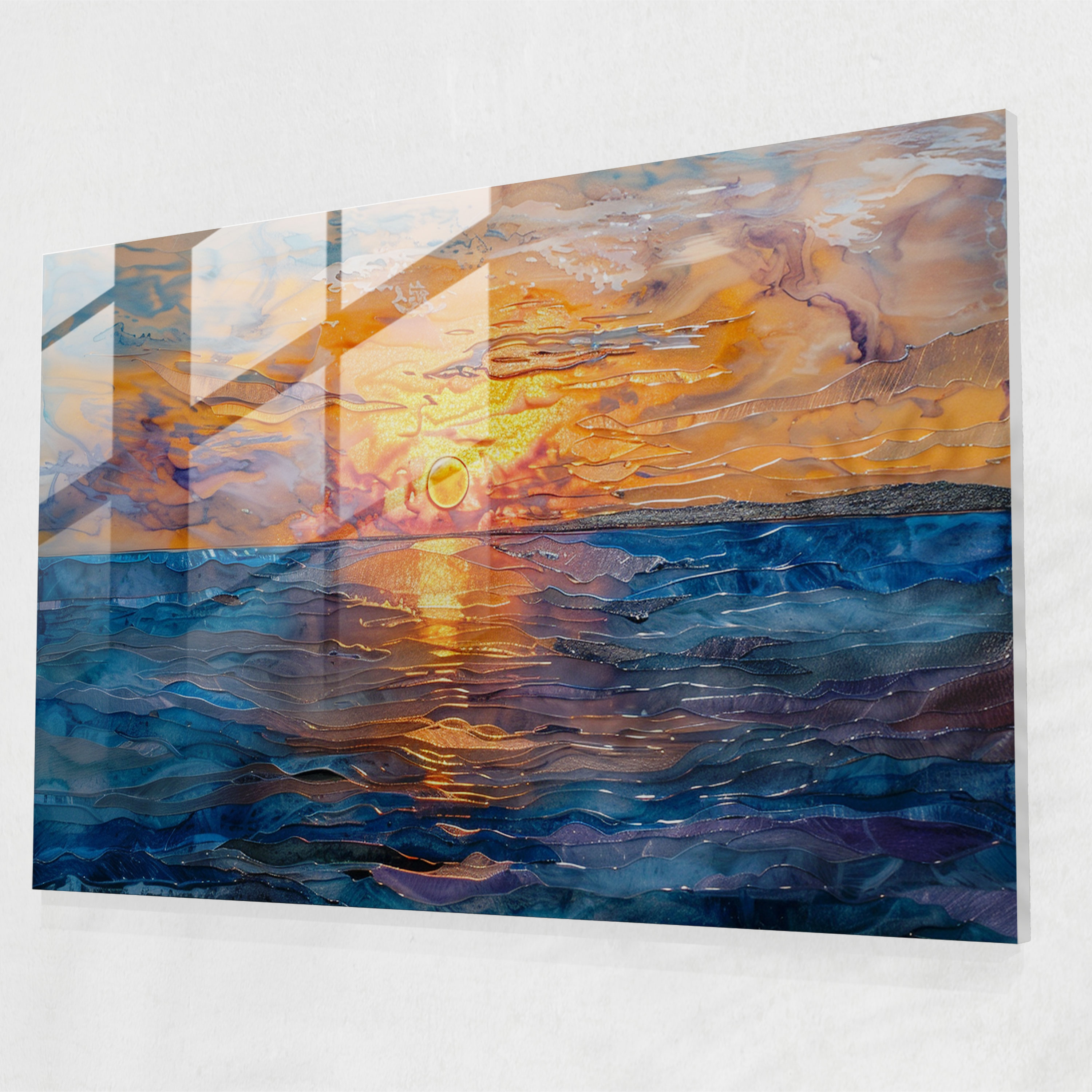 Claude Monet Impression Sunrise Glass Wall Art - Claude Monet, Home Decoration, Claude Monet, Glass Wall Art