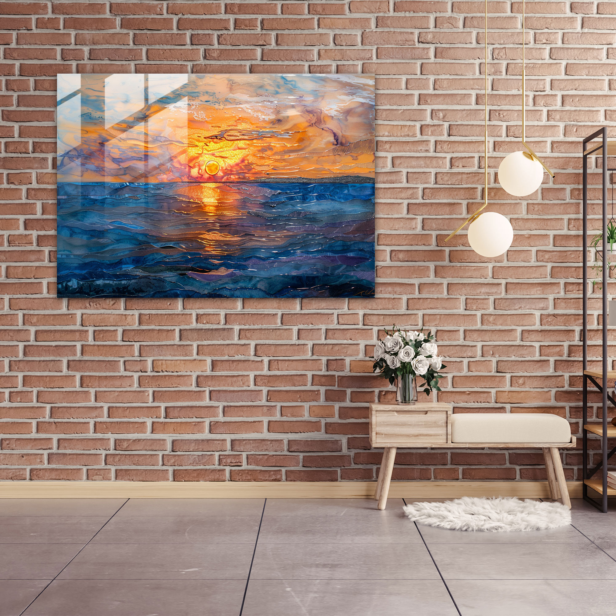 Claude Monet Impression Sunrise Glass Wall Art - Claude Monet, Home Decoration, Claude Monet, Glass Wall Art