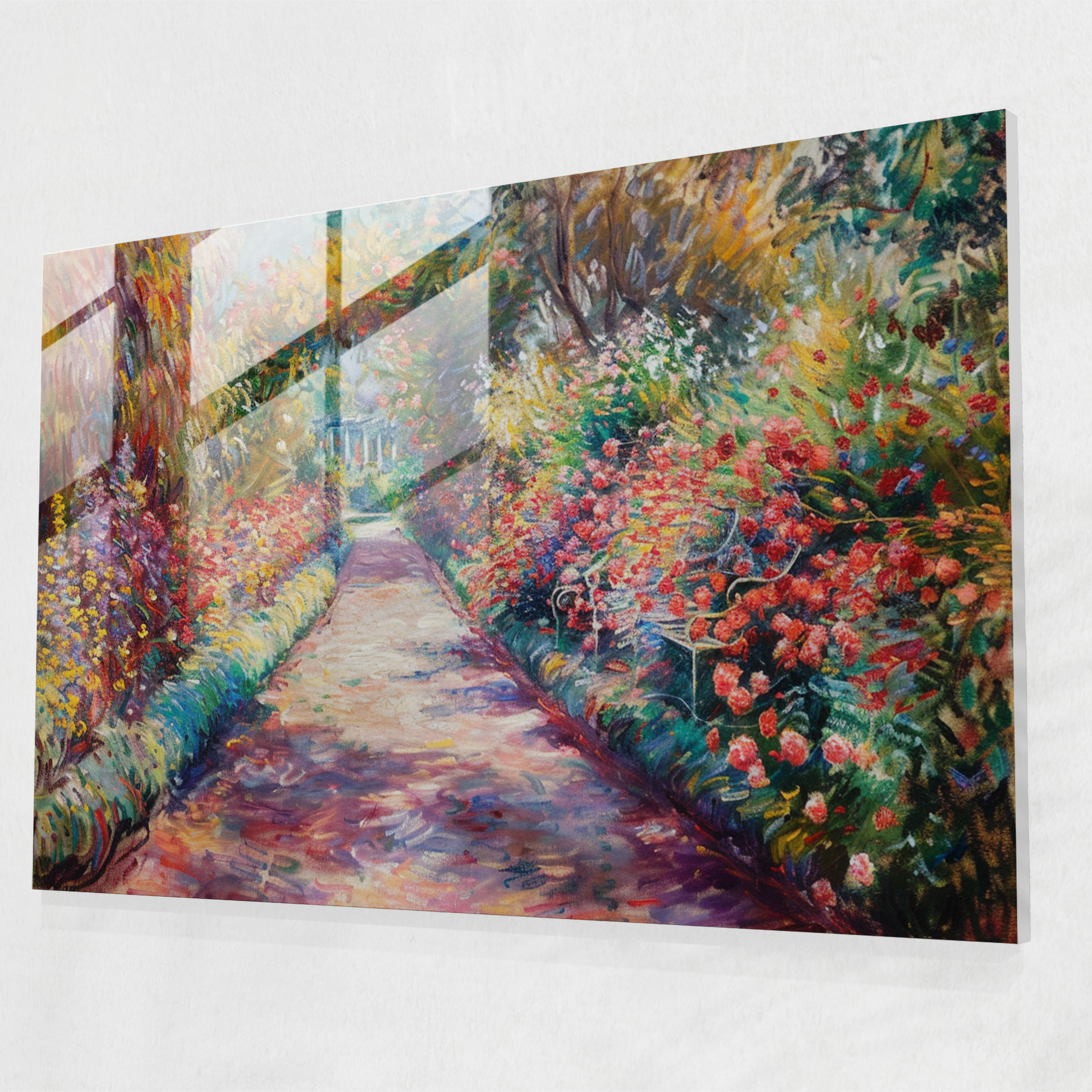 Claude Monet Artist's Garden Glass Wall Decoration - Claude Monet, Glass Print, Glass Wall Art, Modern Art