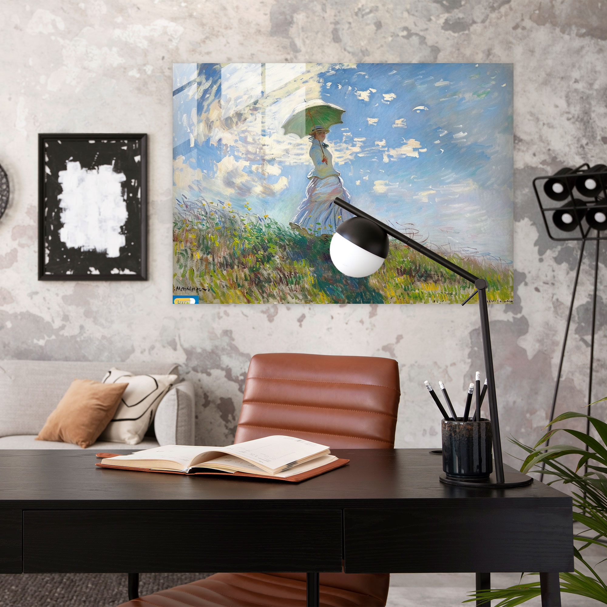 Claude Monet Woman With A Parasol Glass Print - Claude Monet, Claude Monet, Wall Decoration, Home Decoration
