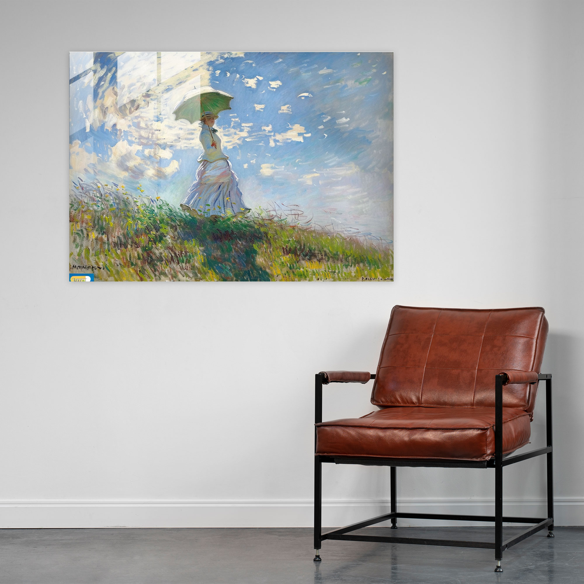 Claude Monet Woman With A Parasol Glass Print - Claude Monet, Claude Monet, Wall Decoration, Home Decoration