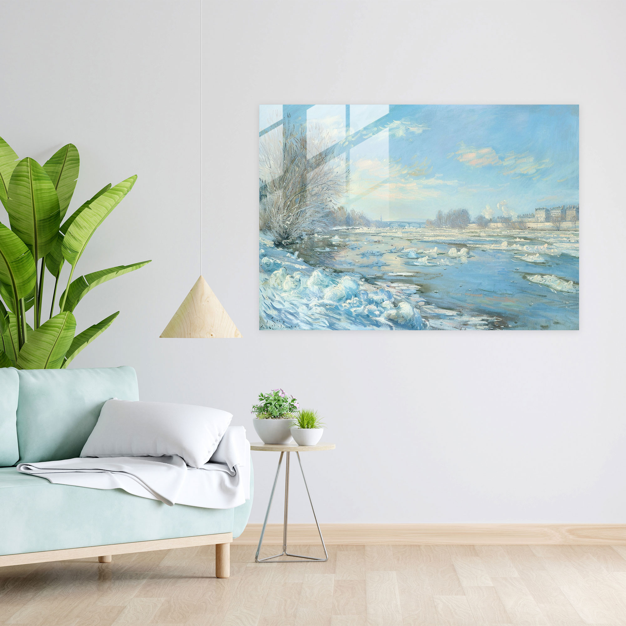 Claude Monet Floating Ice Glass Wall Decoration - Claude Monet, Wall Decoration, Claude Monet, Glass Wall Art