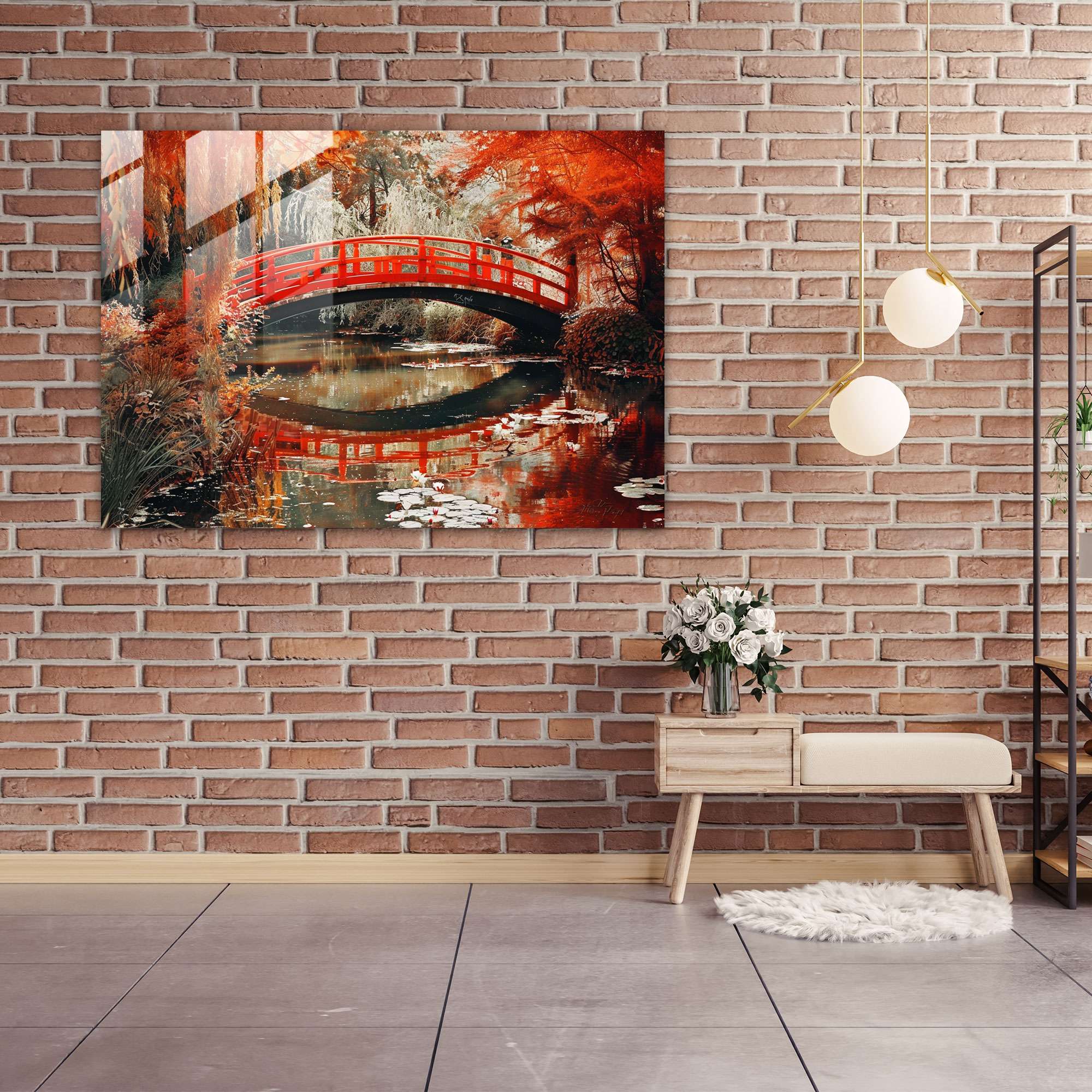 Claude Monet Japanese Footbridge Glass Art - Claude Monet, Home Decoration, Glass Art, Modern Art