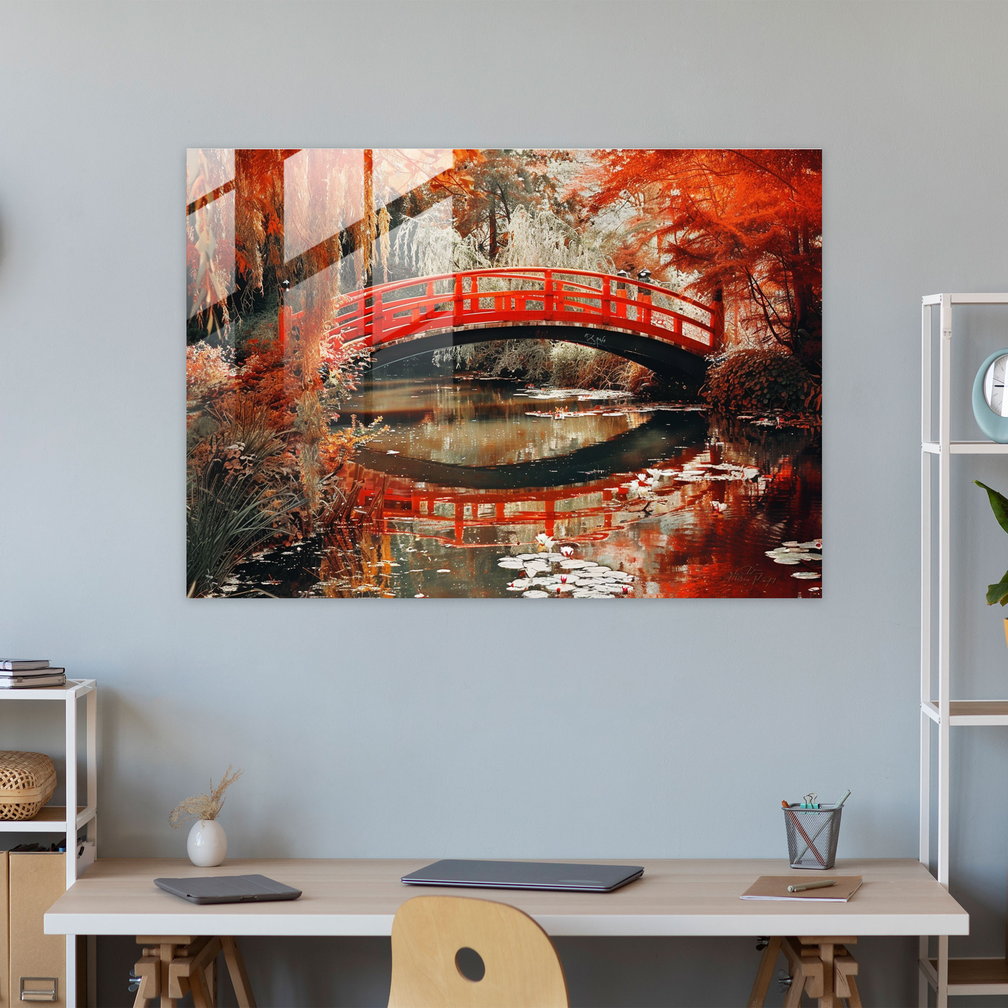 Claude Monet Japanese Footbridge Glass Art - Claude Monet, Home Decoration, Glass Art, Modern Art