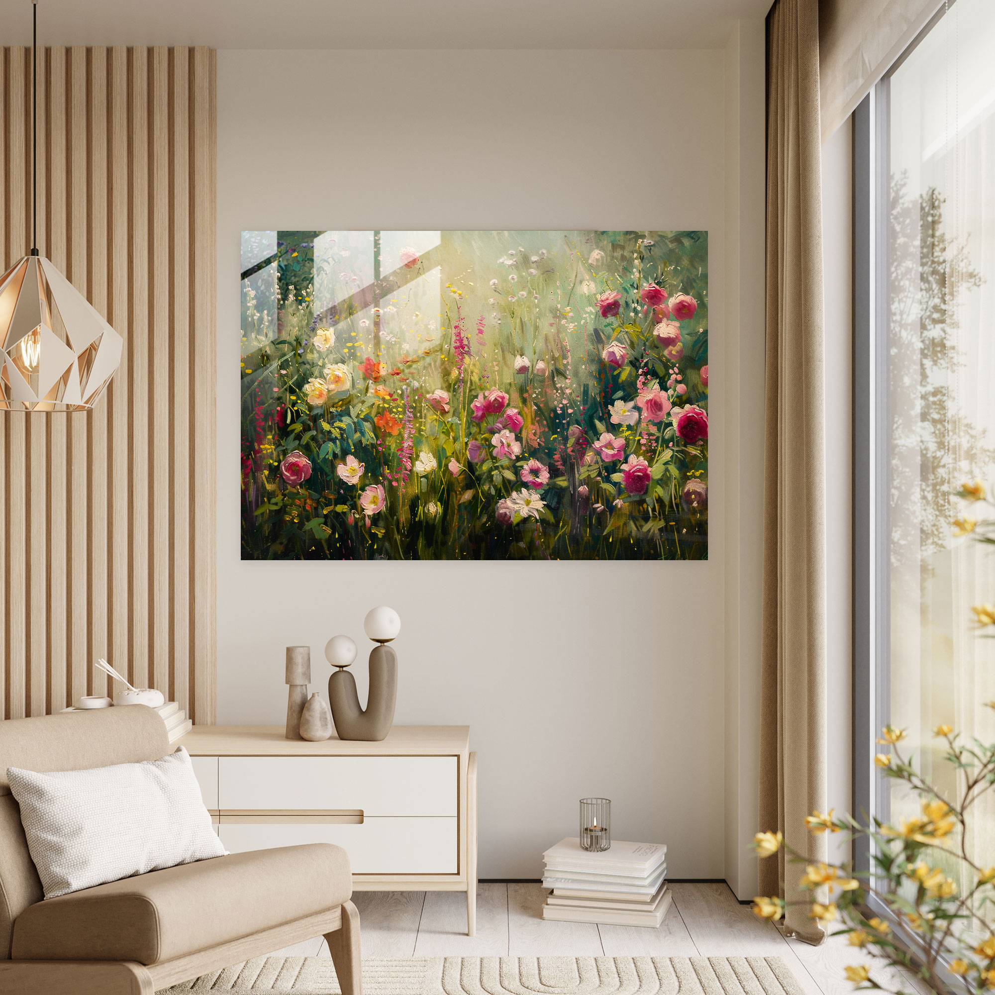 Claude Monet Glass Wall Art Impressionist Garden - Claude Monet, Claude Monet, Home Decoration, Glass Art