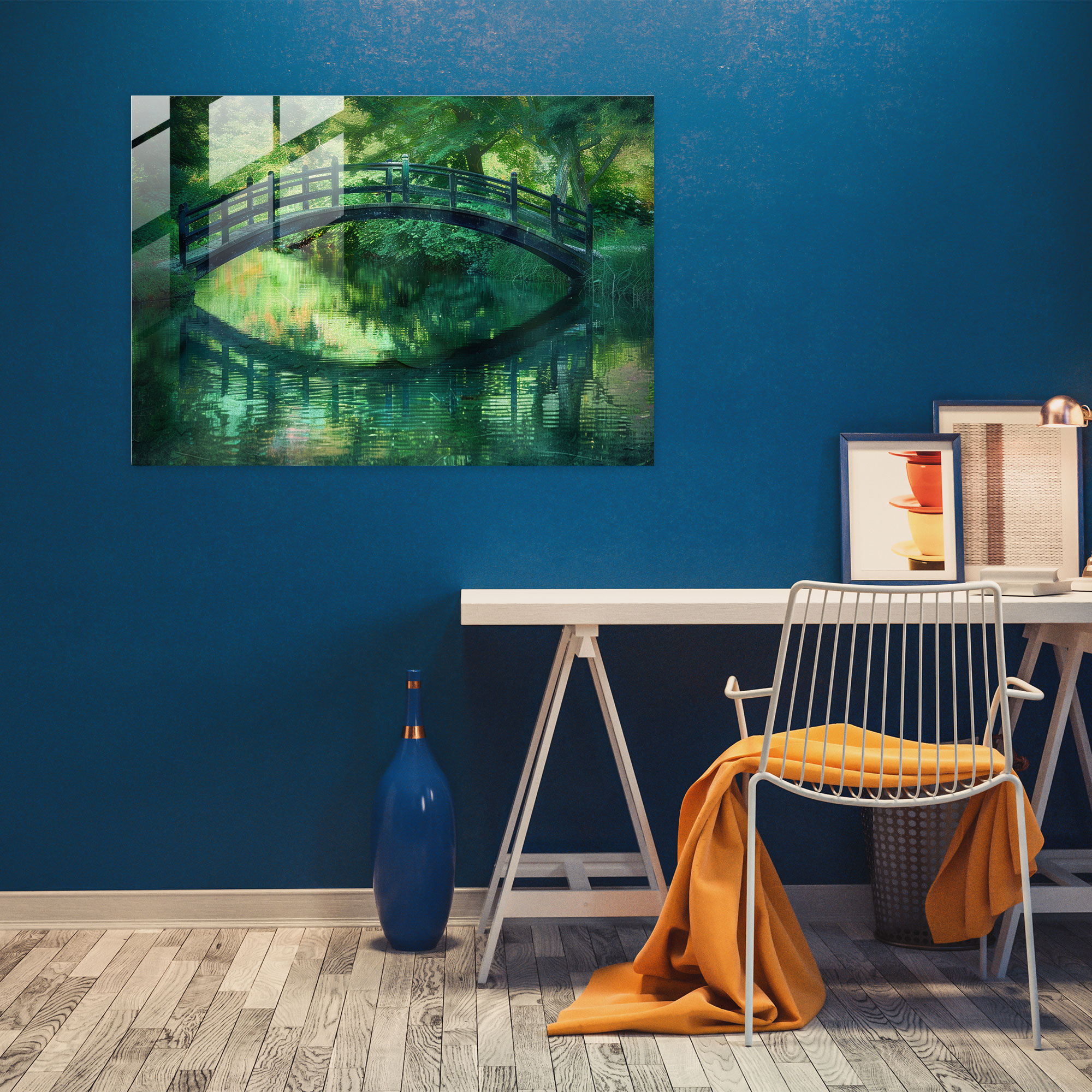 Claude Monet Glass Print Reflections On River - Claude Monet, Home Decoration, Glass Print, Glass Art
