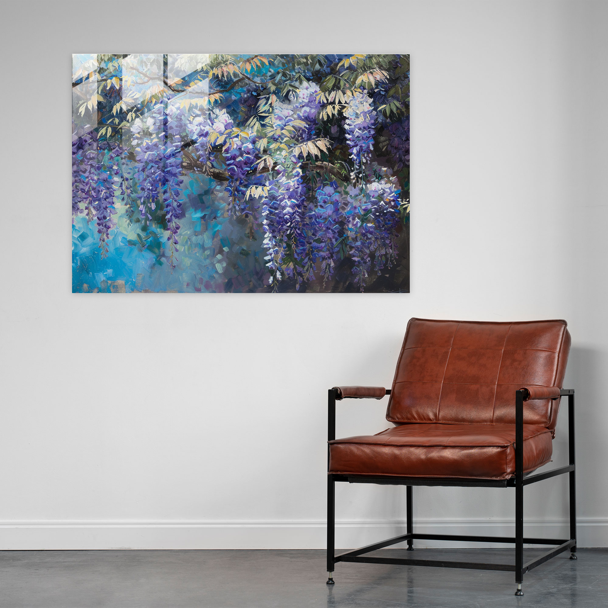 Claude Monet Glass Wall Art Blooming Wisteria - Claude Monet, Glass Art, Glass Wall Art, Home Decoration