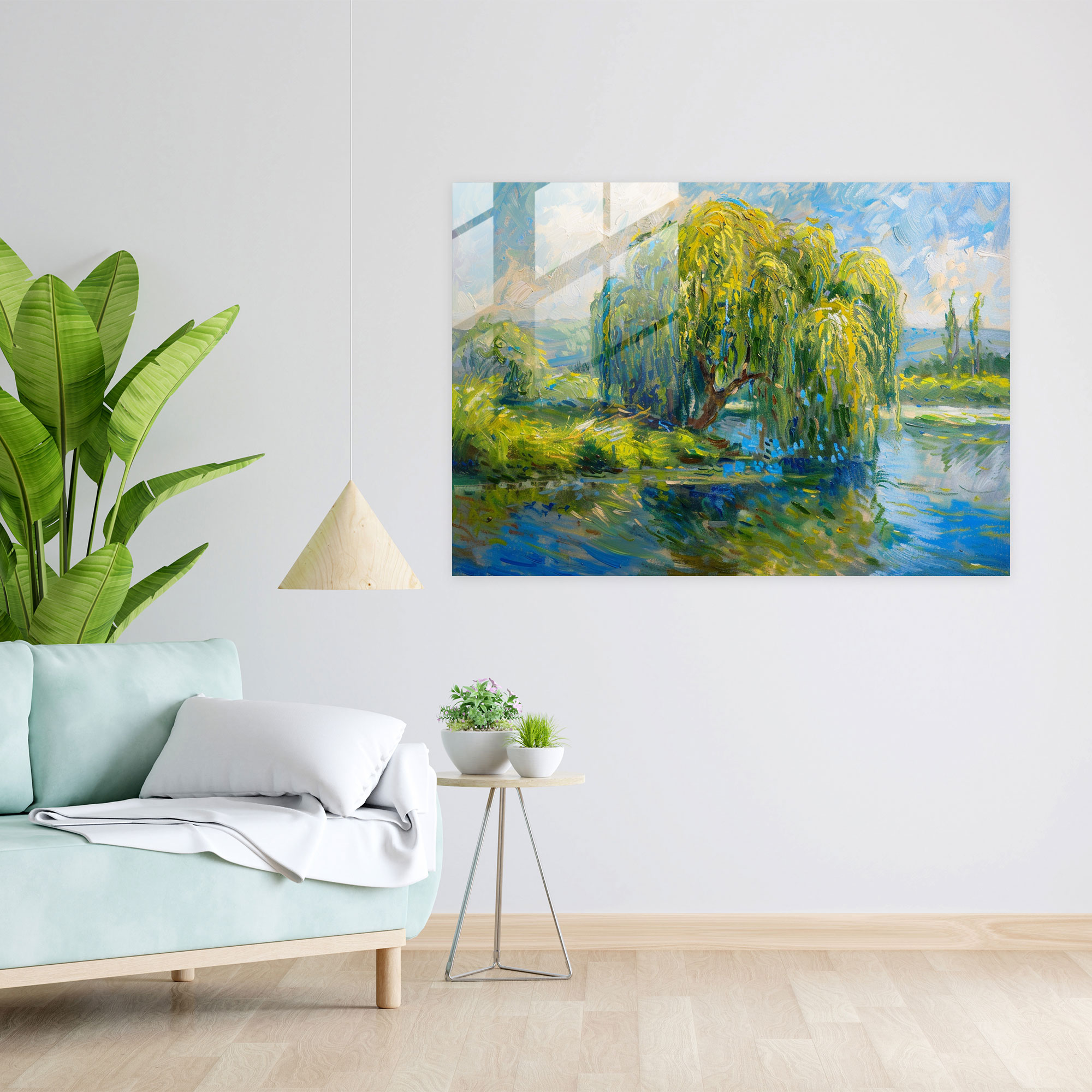 Claude Monet Glass Wall Art Serene Landscape - Claude Monet, Modern Art, Glass Wall Art, Glass Print