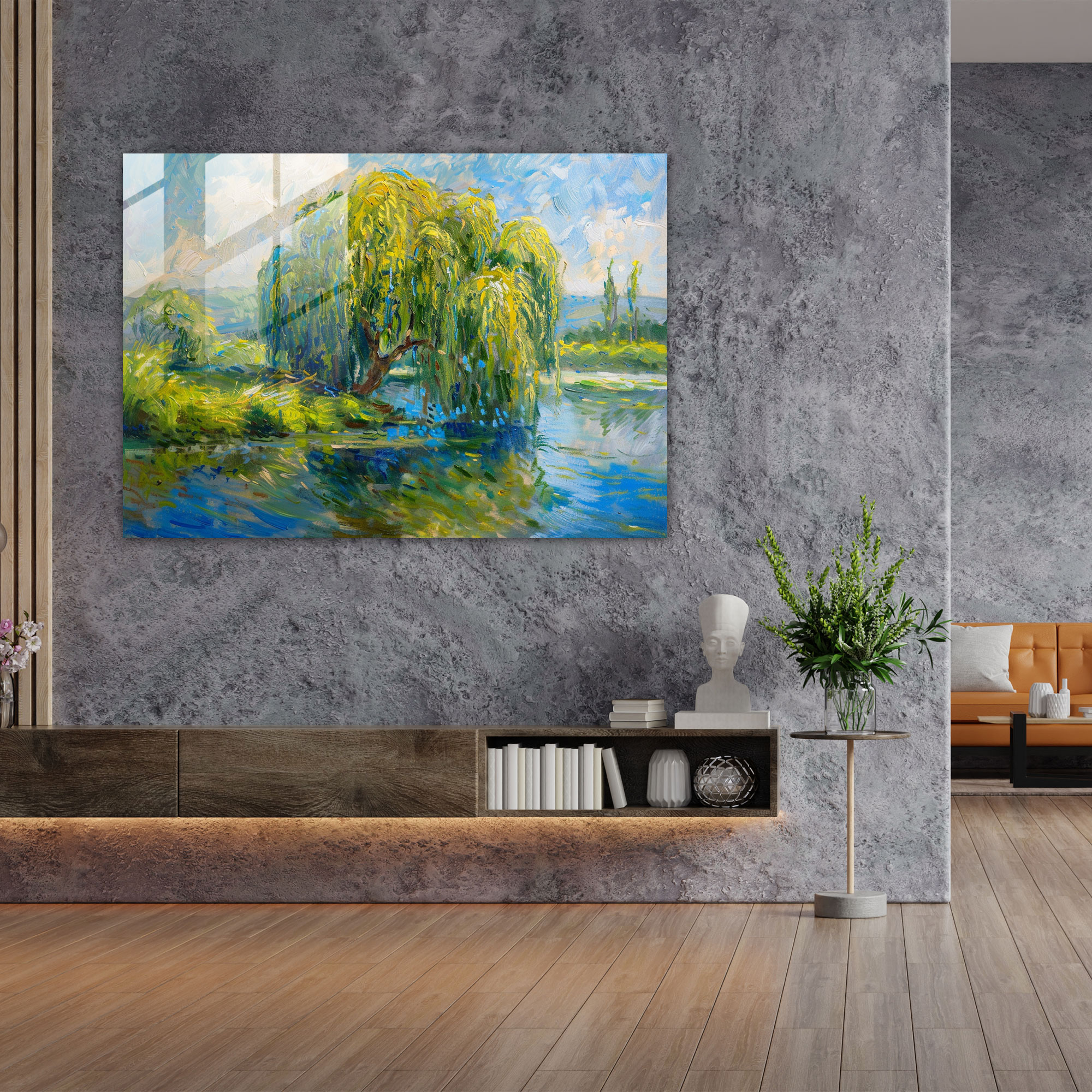 Claude Monet Glass Wall Art Serene Landscape - Claude Monet, Modern Art, Glass Wall Art, Glass Print