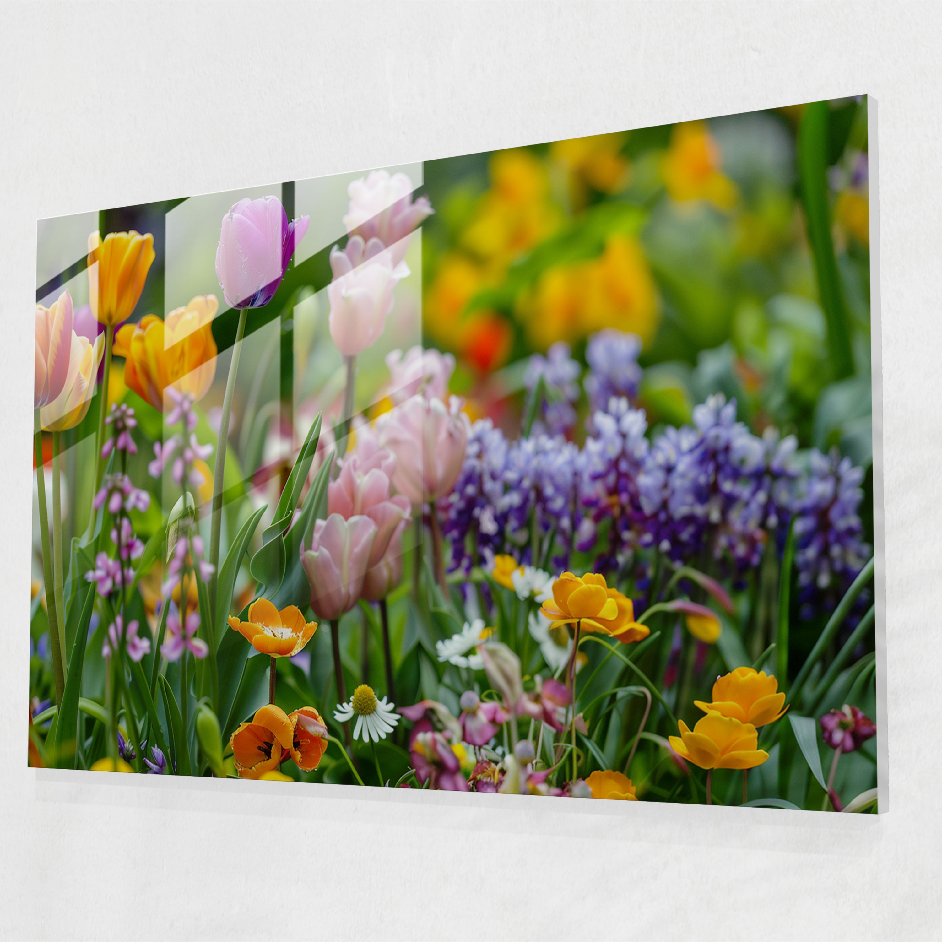 Monet's Garden Vibrant Flowers Home Decoration - Claude Monet, Glass Art, Modern Art, Home Decoration
