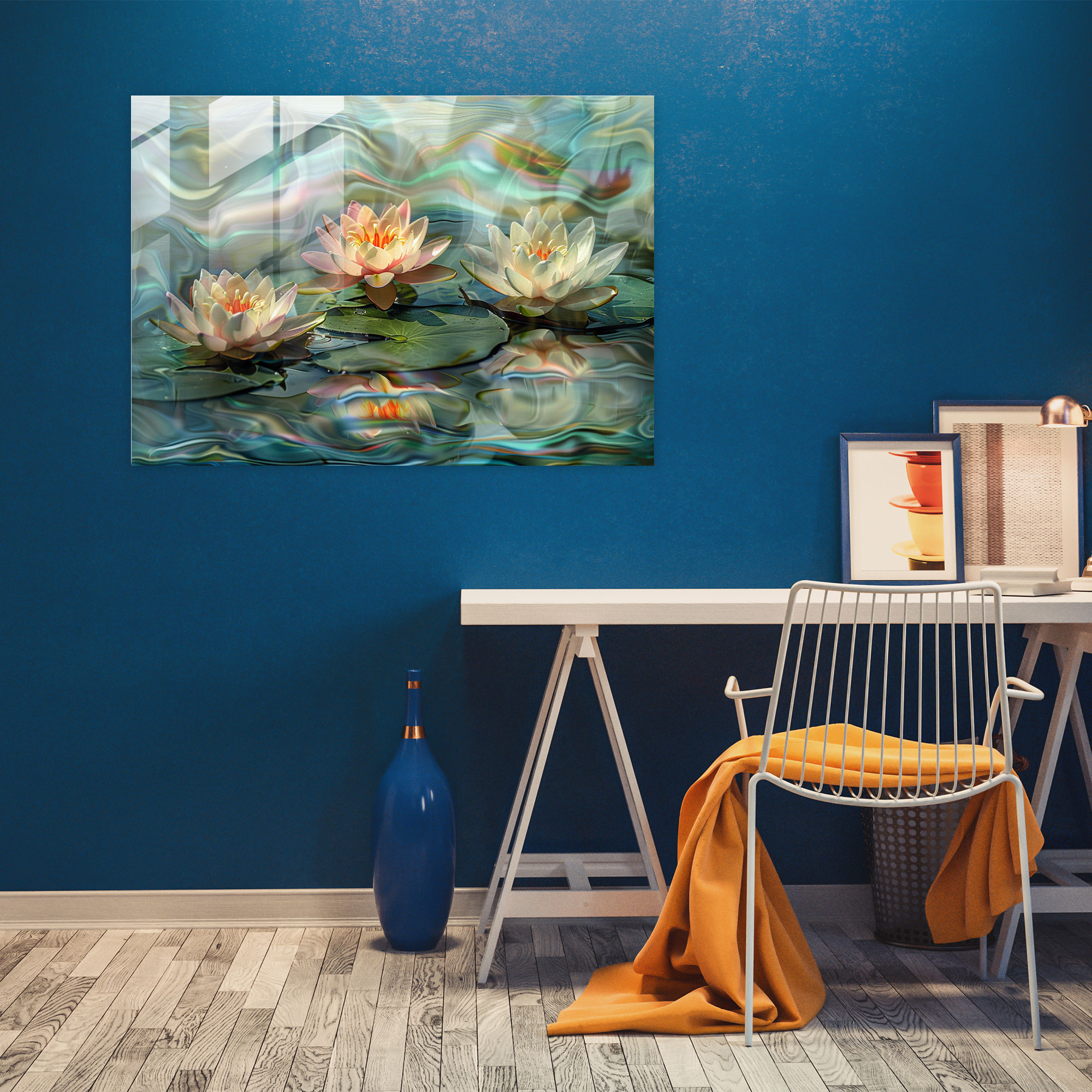 Water Lilies Serene Pond Glass Art - Claude Monet, Home Decoration, Claude Monet, Modern Art