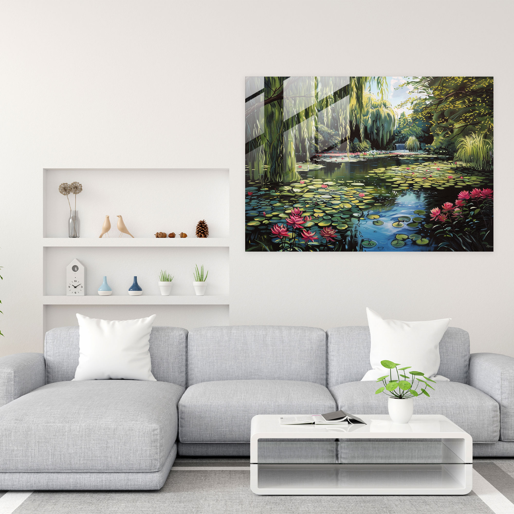 Monet's Water Garden Tranquil Home Decoration - Claude Monet, Glass Wall Art, Claude Monet, Modern Art