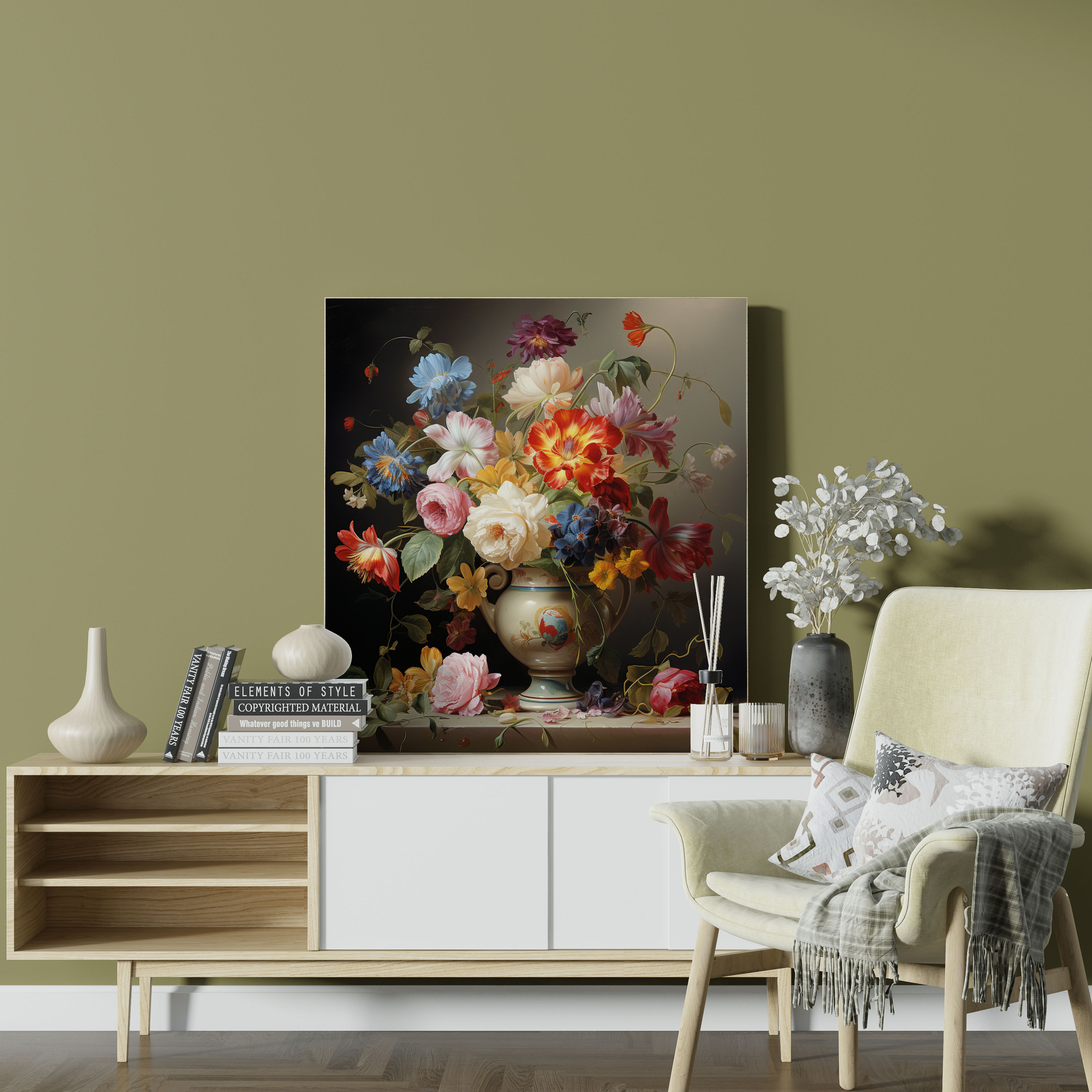 Classic Floral Still Life Canvas Print - Classic, Timeless Beauty, Canvas Wall Art, Classic
