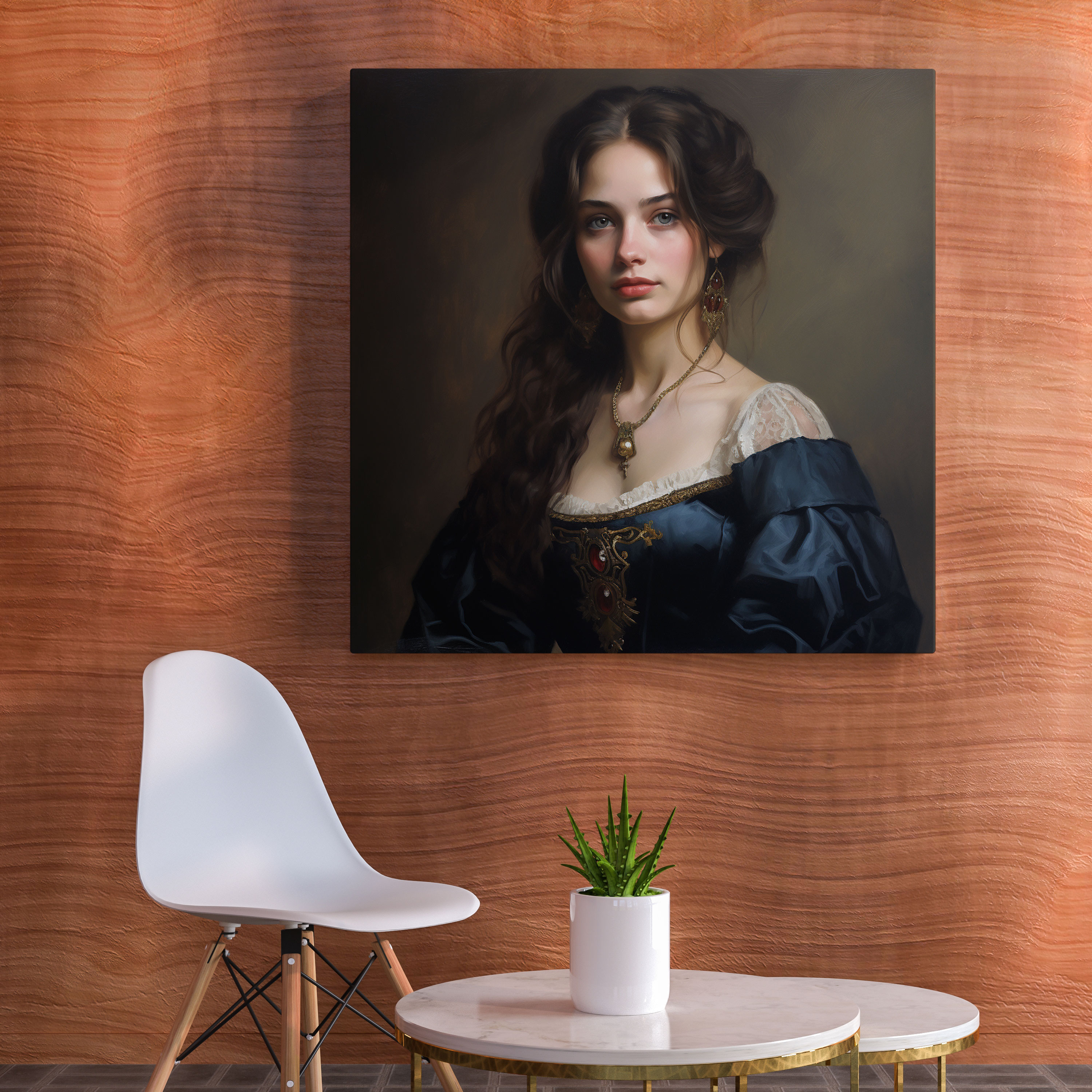 Klasik İhtişamlı Portre Kanvas Tablo - Duvar Dekorasyonu Sanat Eseri