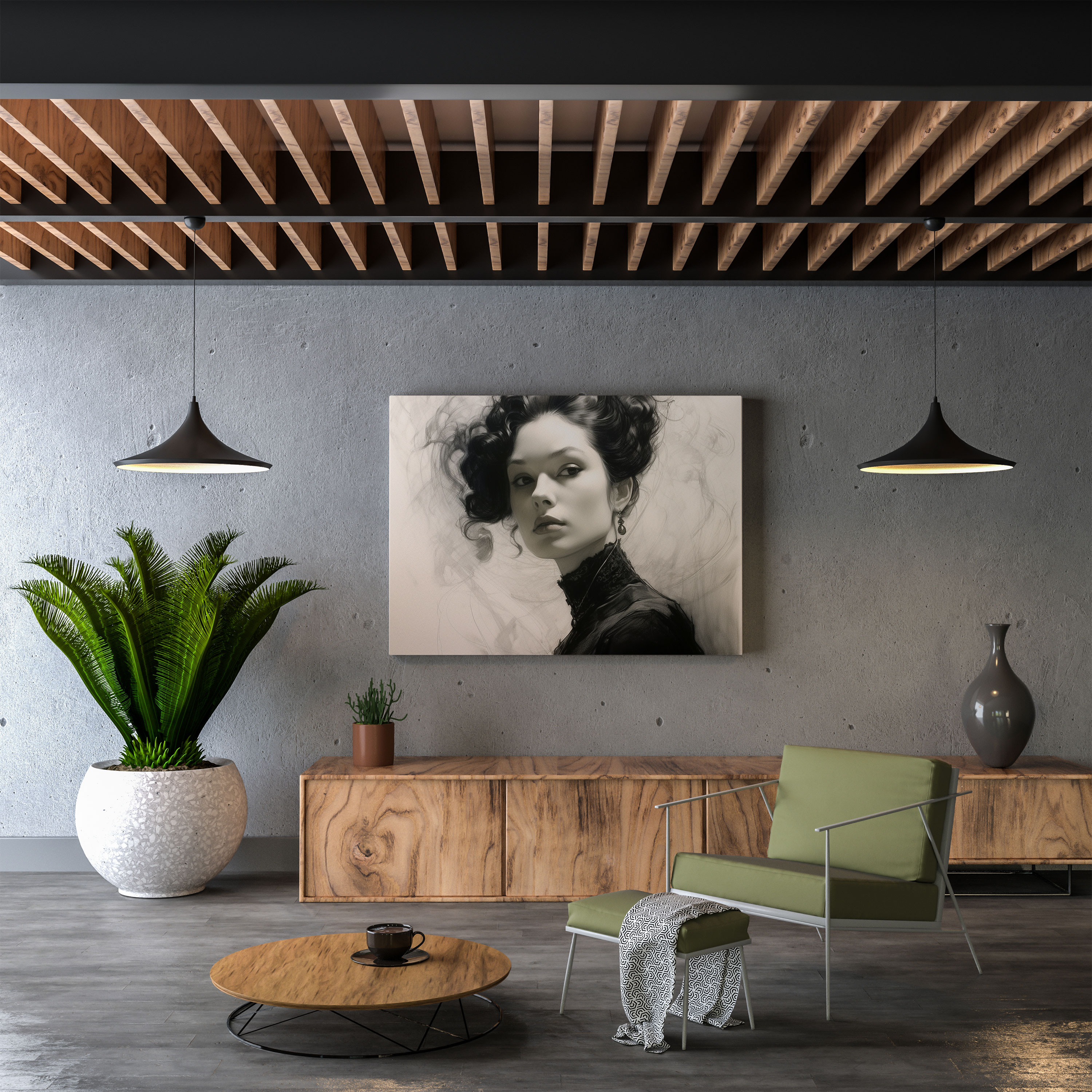 Classic Sketch Canvas Print - Classic, Elegance, Canvas, Woman