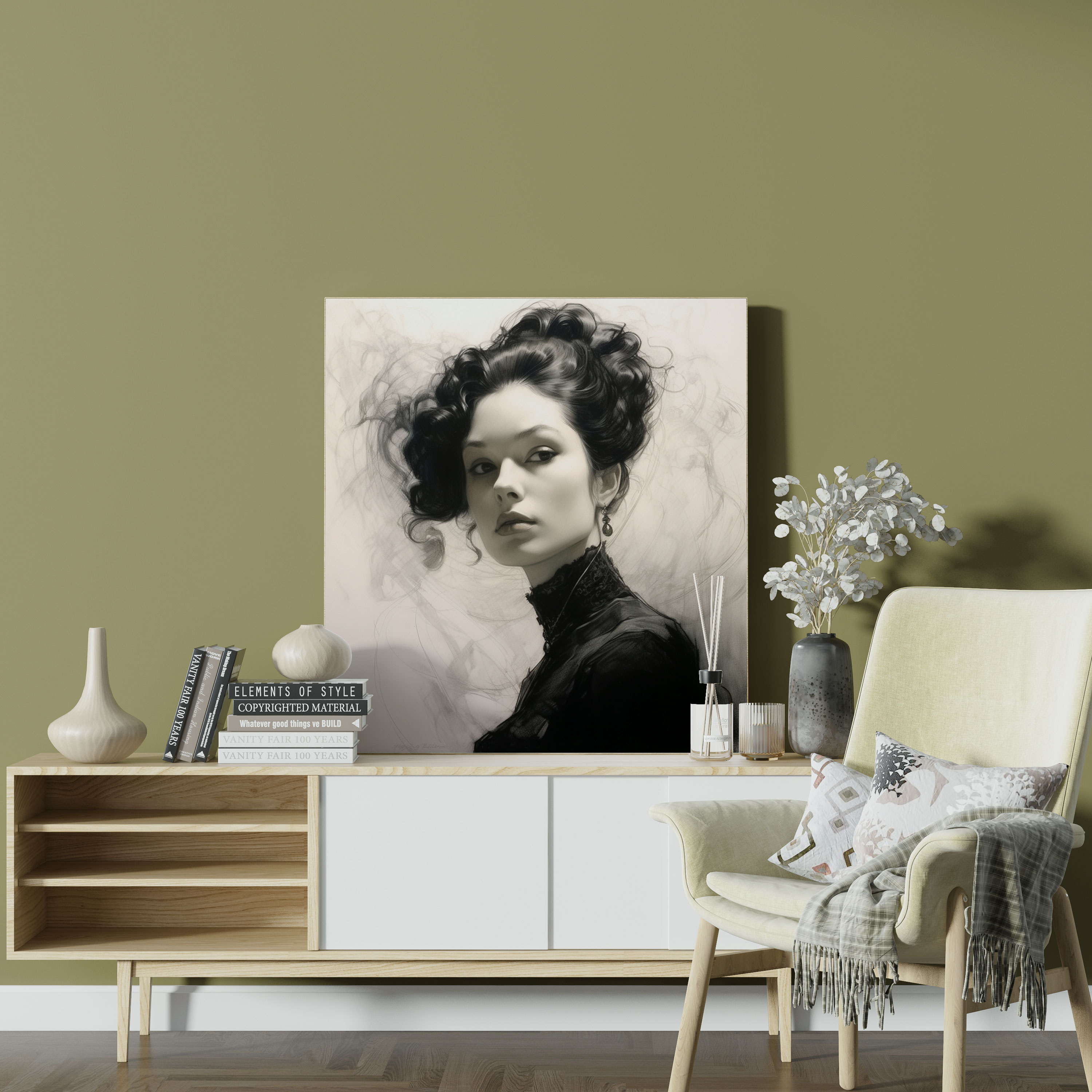 Classic Sketch Canvas Print - Classic, Elegance, Canvas, Woman
