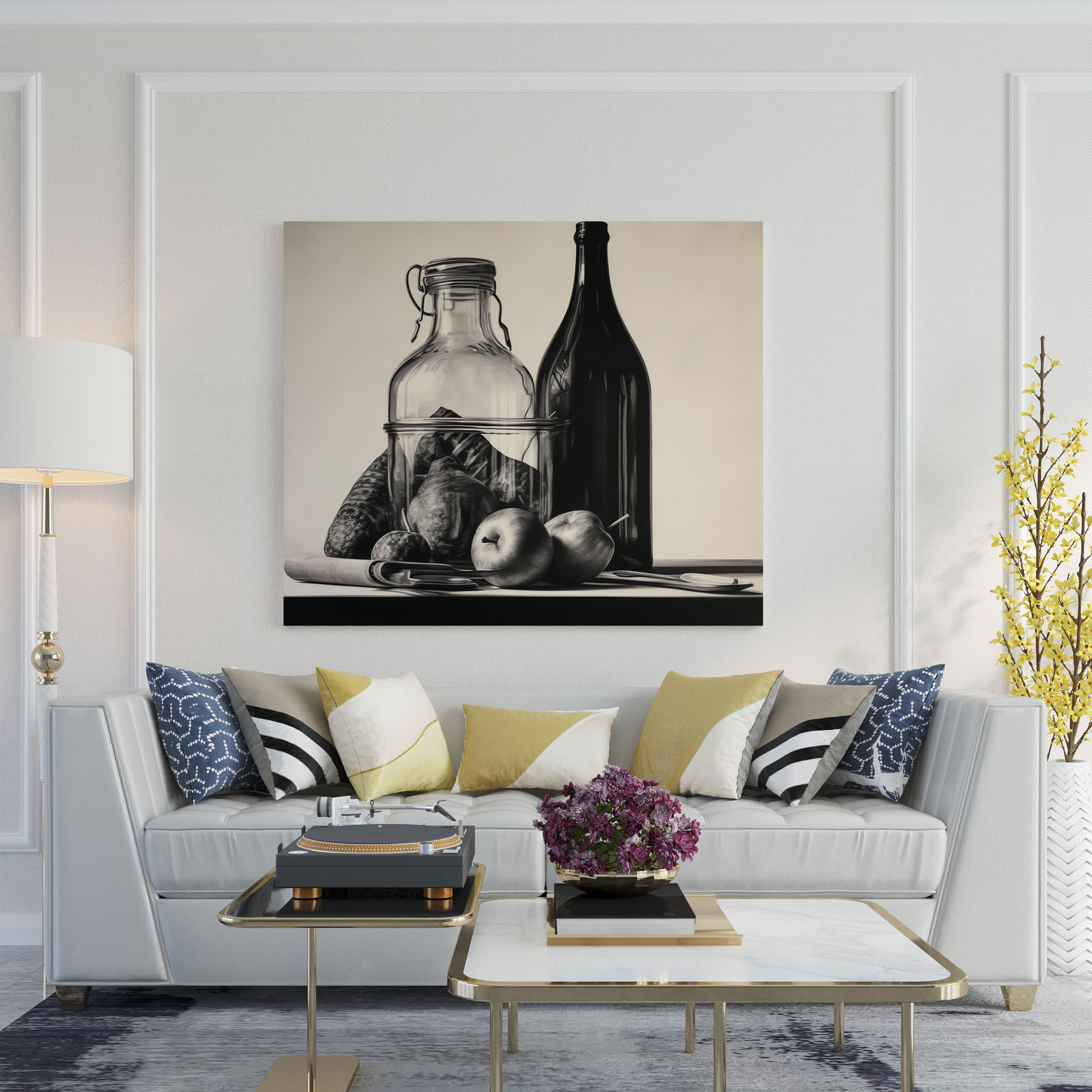 Classic Charcoal Drawing Wall Decoration - Classic, Simplicity, Still Life, Wall Decoration