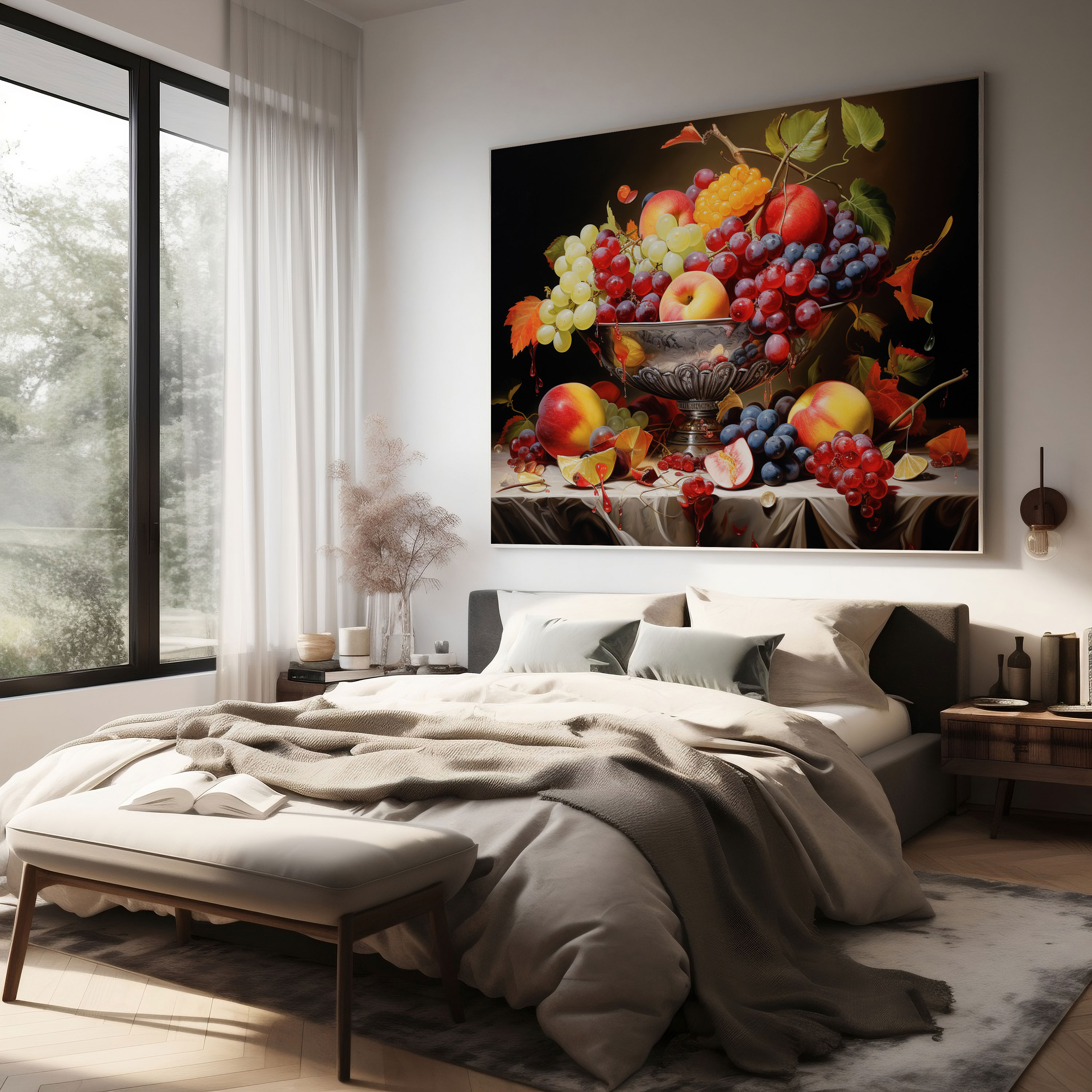 Classic Still Life Painting Canvas Print - Classic, Canvas Print, Canvas Wall Art, Fresh Fruits