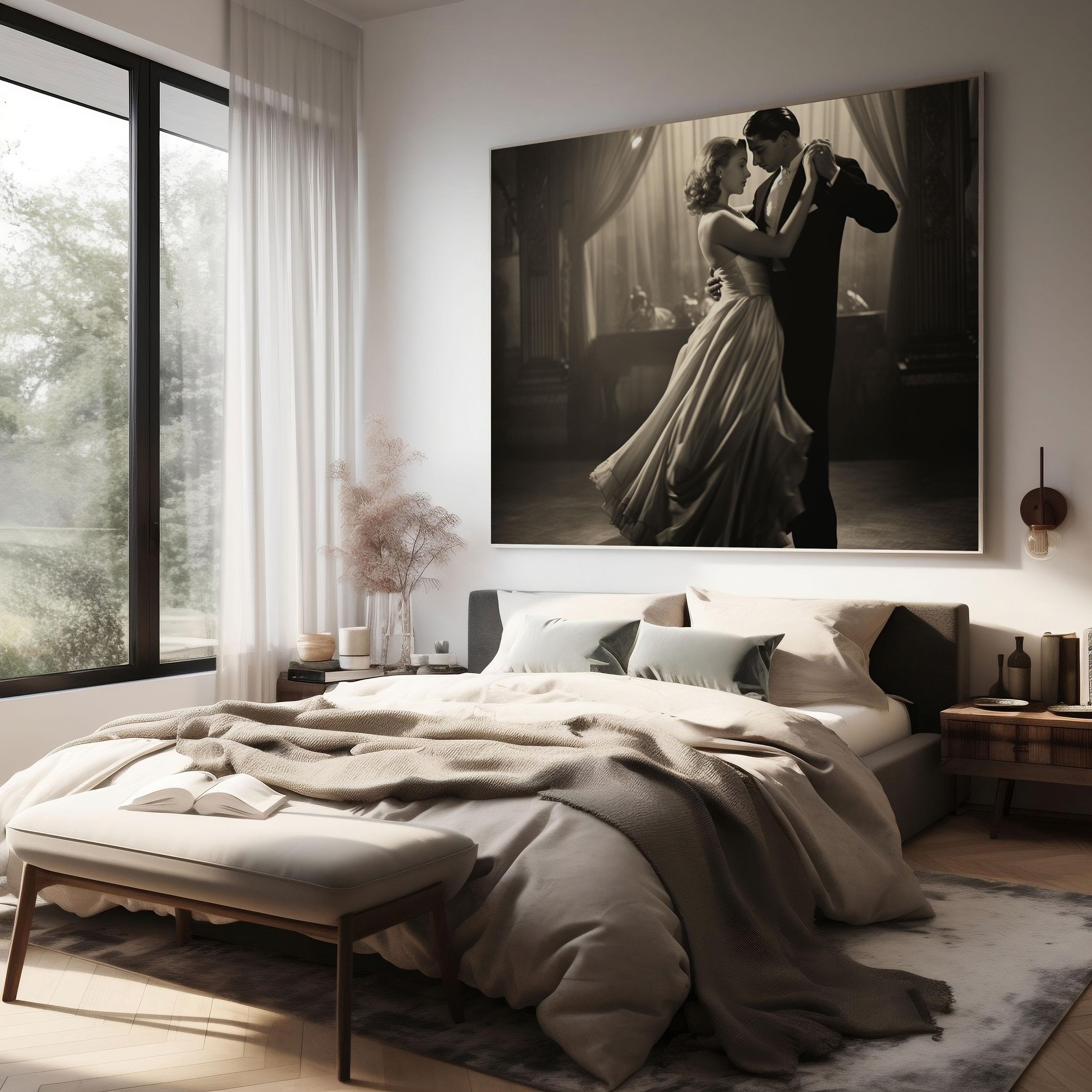 Classic Ballroom Wall Art - Classic, Black And White, Romance, Photograph