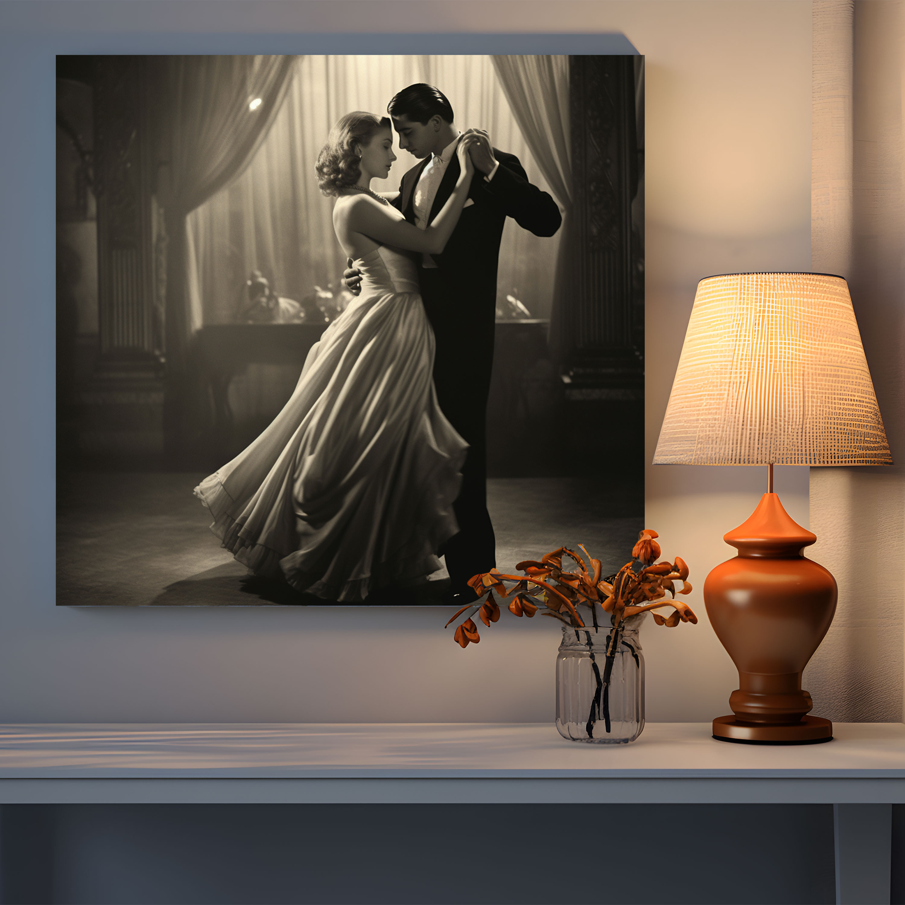 Classic Ballroom Wall Art - Classic, Black And White, Romance, Photograph