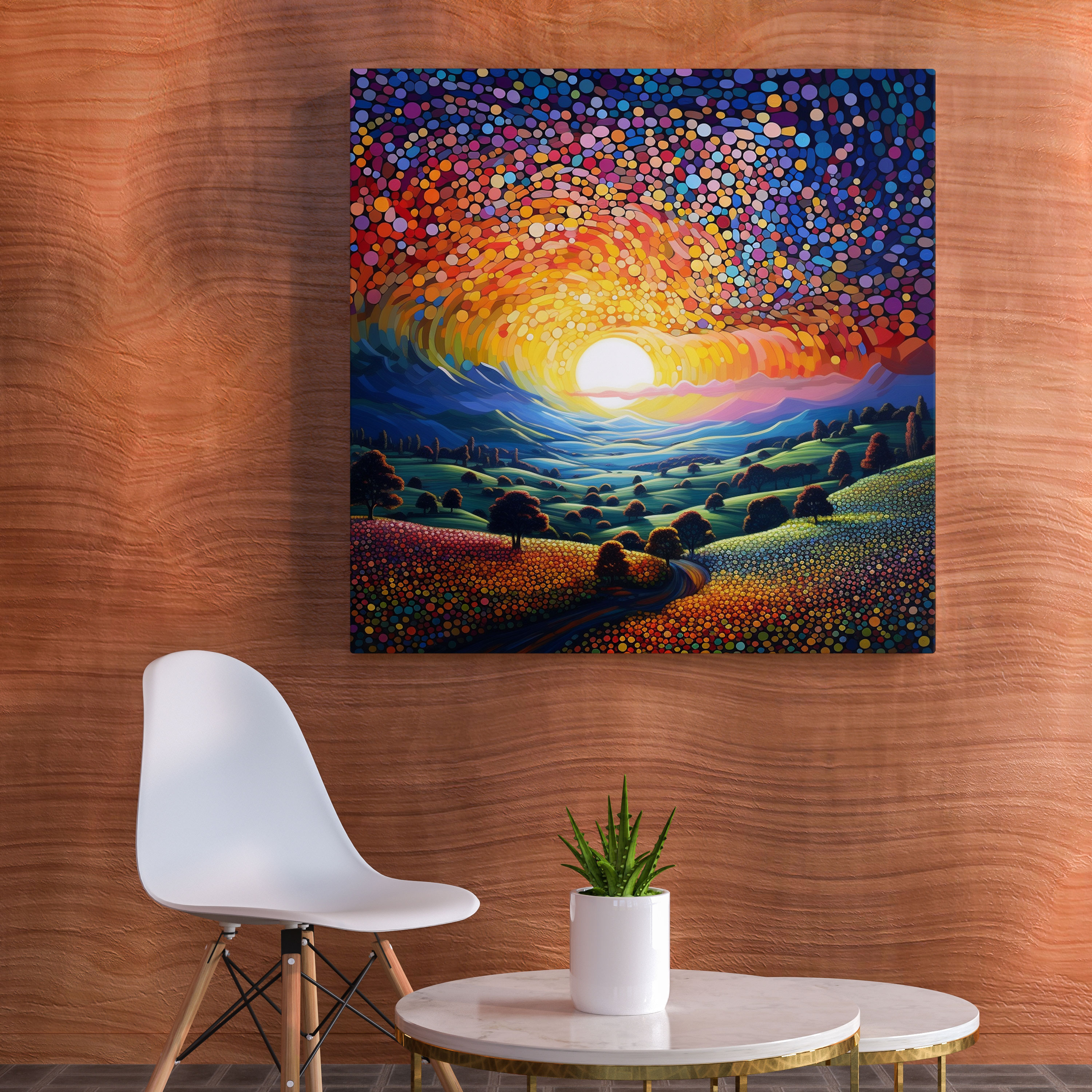 Classic Pointillism Wall Art - Classic, Colorful Dots, Home Decoration, Wall Art