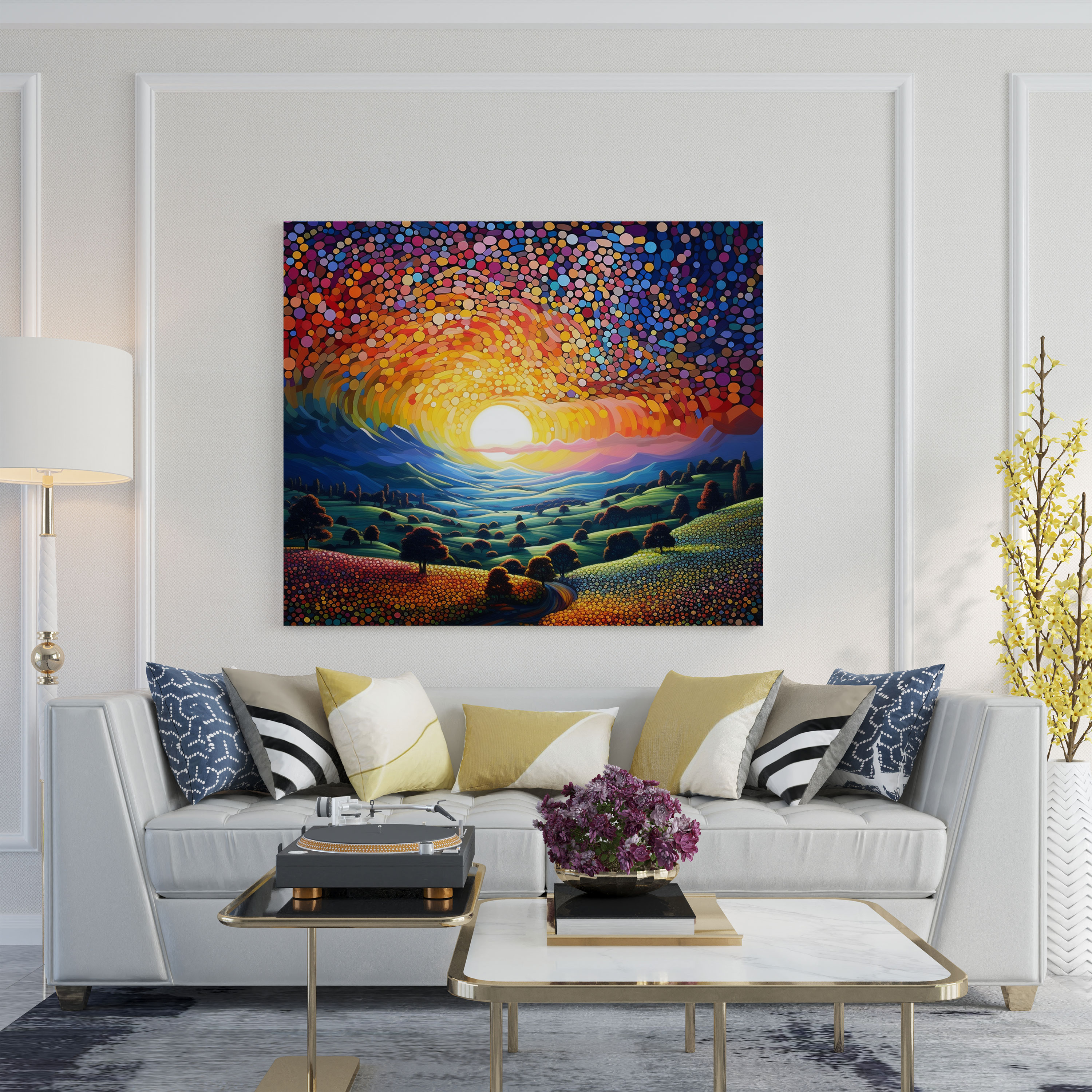 Classic Pointillism Wall Art - Classic, Colorful Dots, Home Decoration, Wall Art