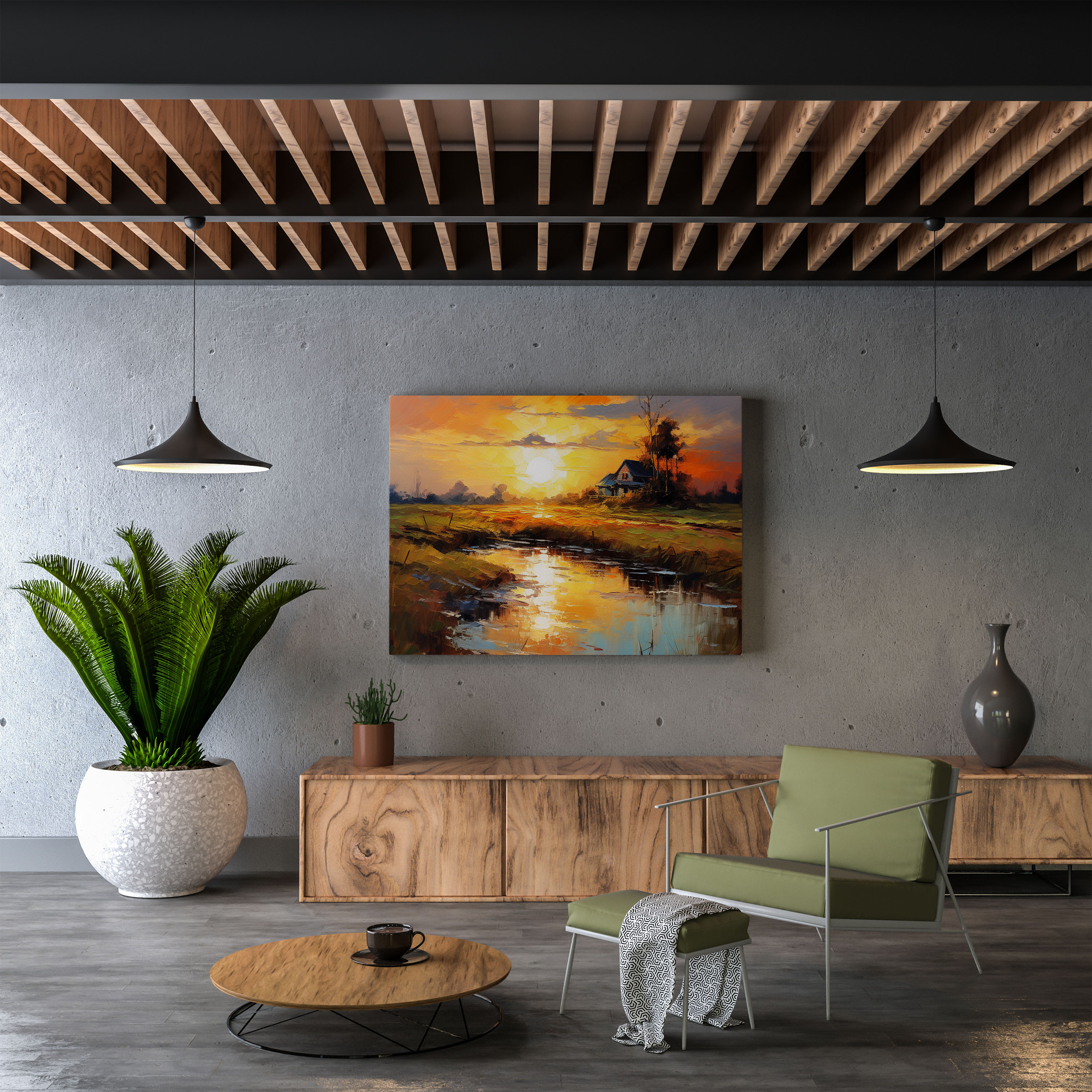 Classic Impressionist Sunrise Canvas Print - Classic, Canvas Wall Art, Peaceful, Landscape