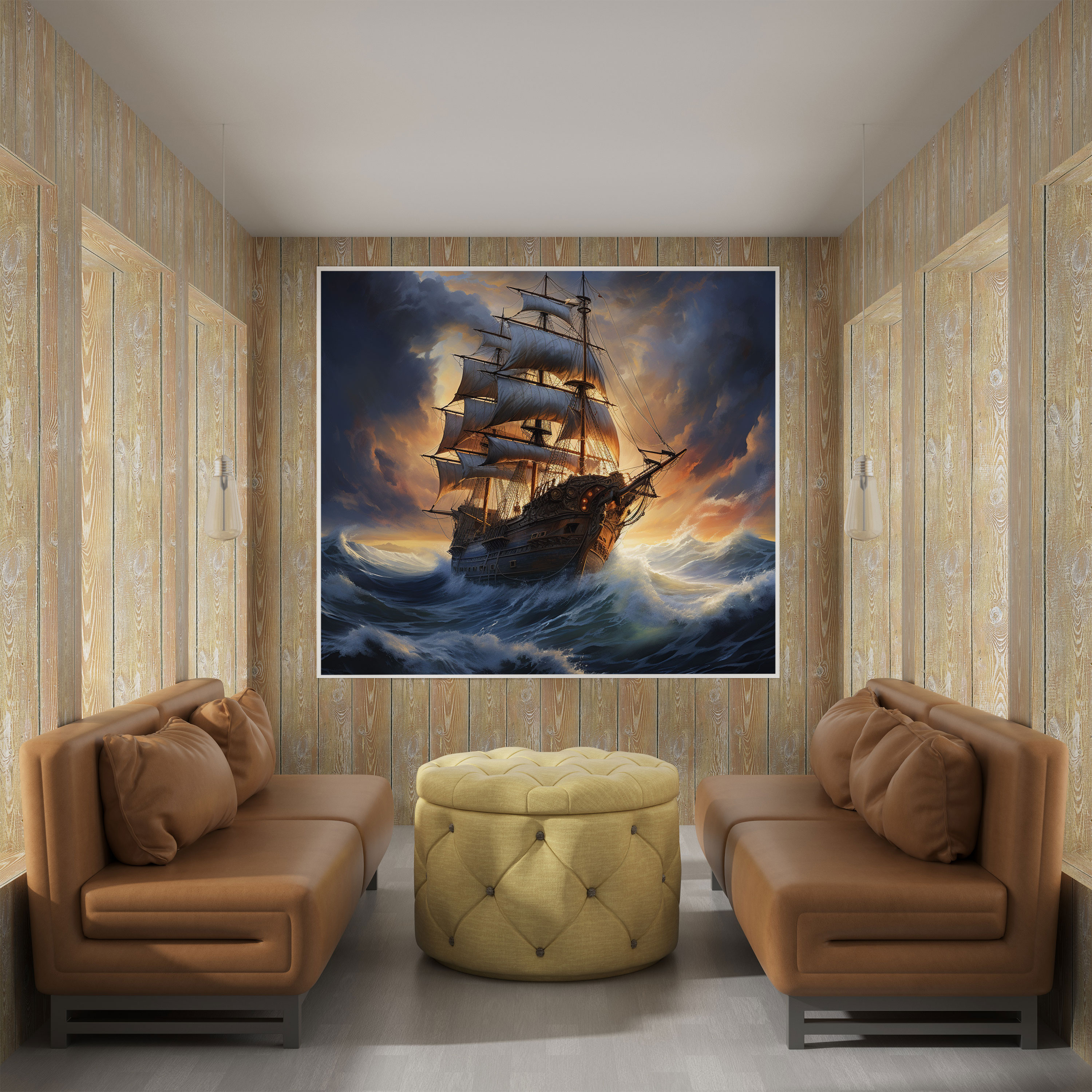 Classic Wall Art - Traditional Oil Painting Of Majestic Sailing Ship - Classic, Canvas Wall Art, Majestic Sailing Ship, Home Decoration