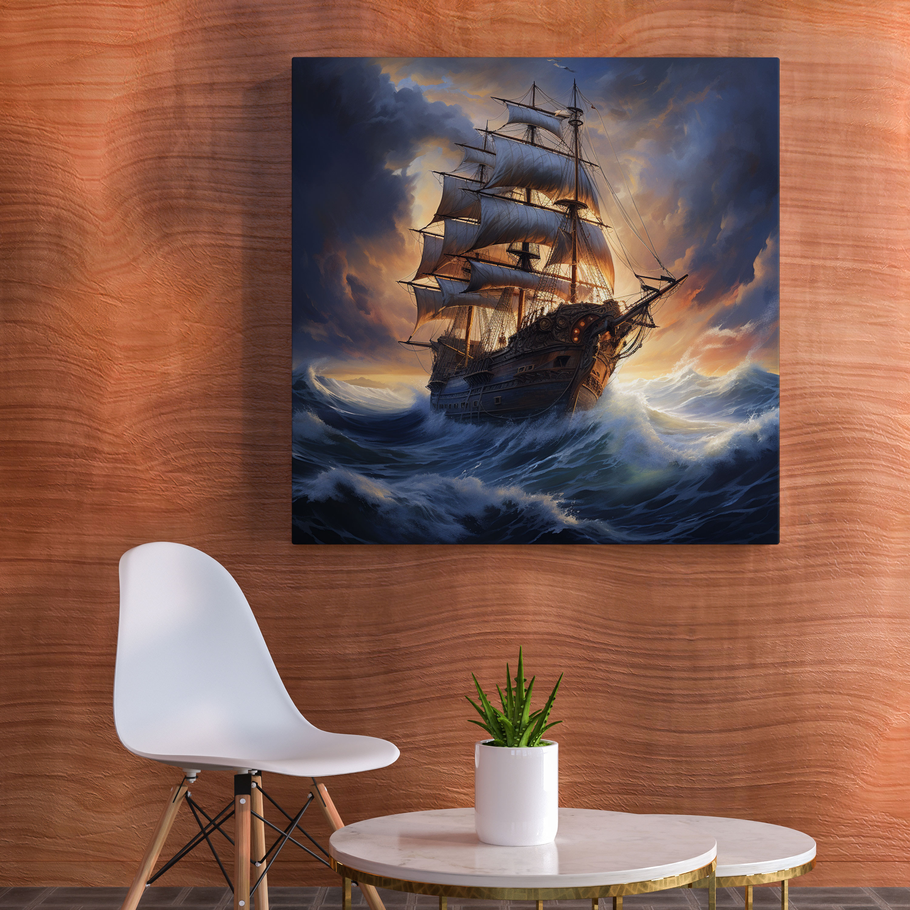 Classic Wall Art - Traditional Oil Painting Of Majestic Sailing Ship - Classic, Canvas Wall Art, Majestic Sailing Ship, Home Decoration