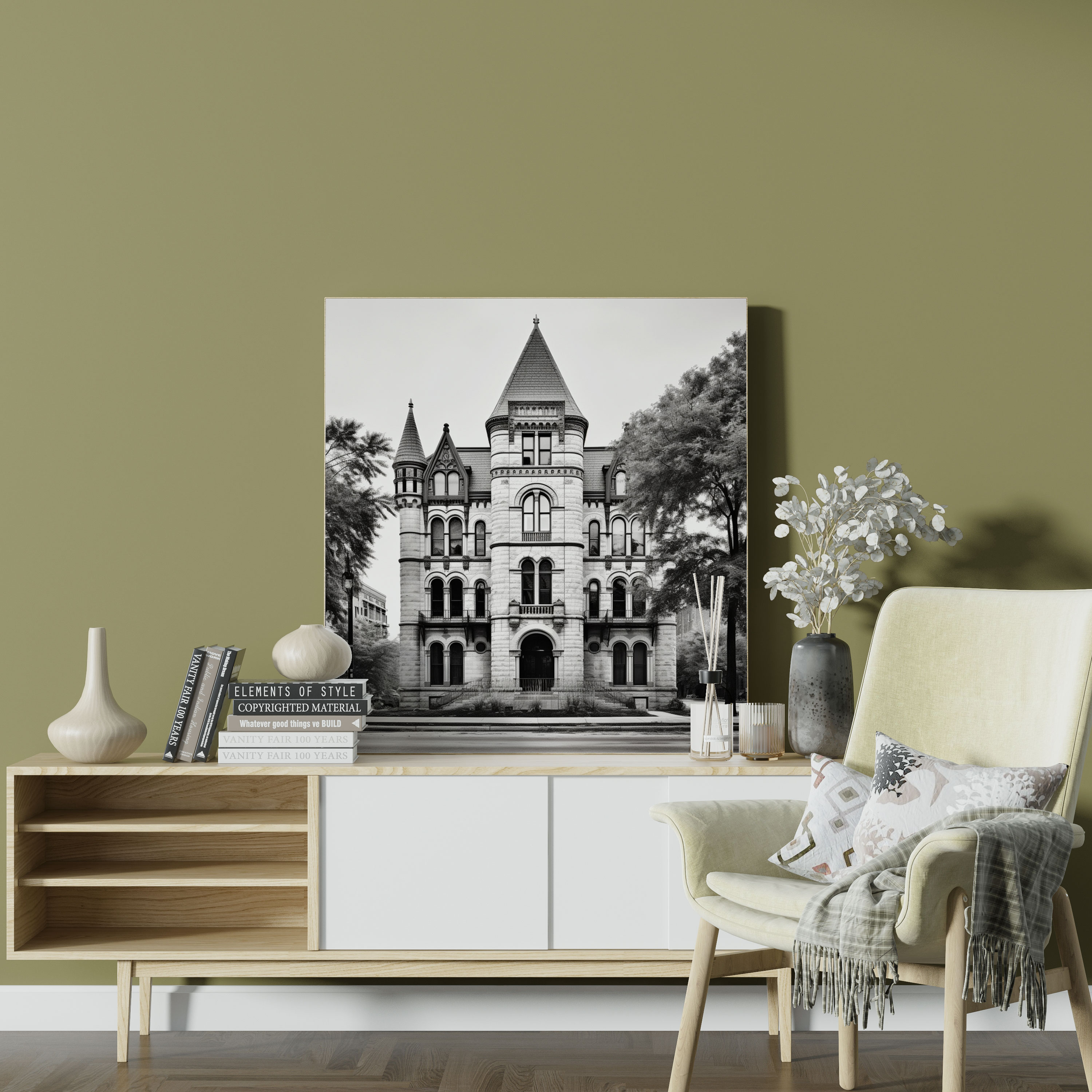 Classic Wall Art - Black And White Photograph Of Historic Building - Classic, Canvas Wall Art, Wall Art, Wall Decoration
