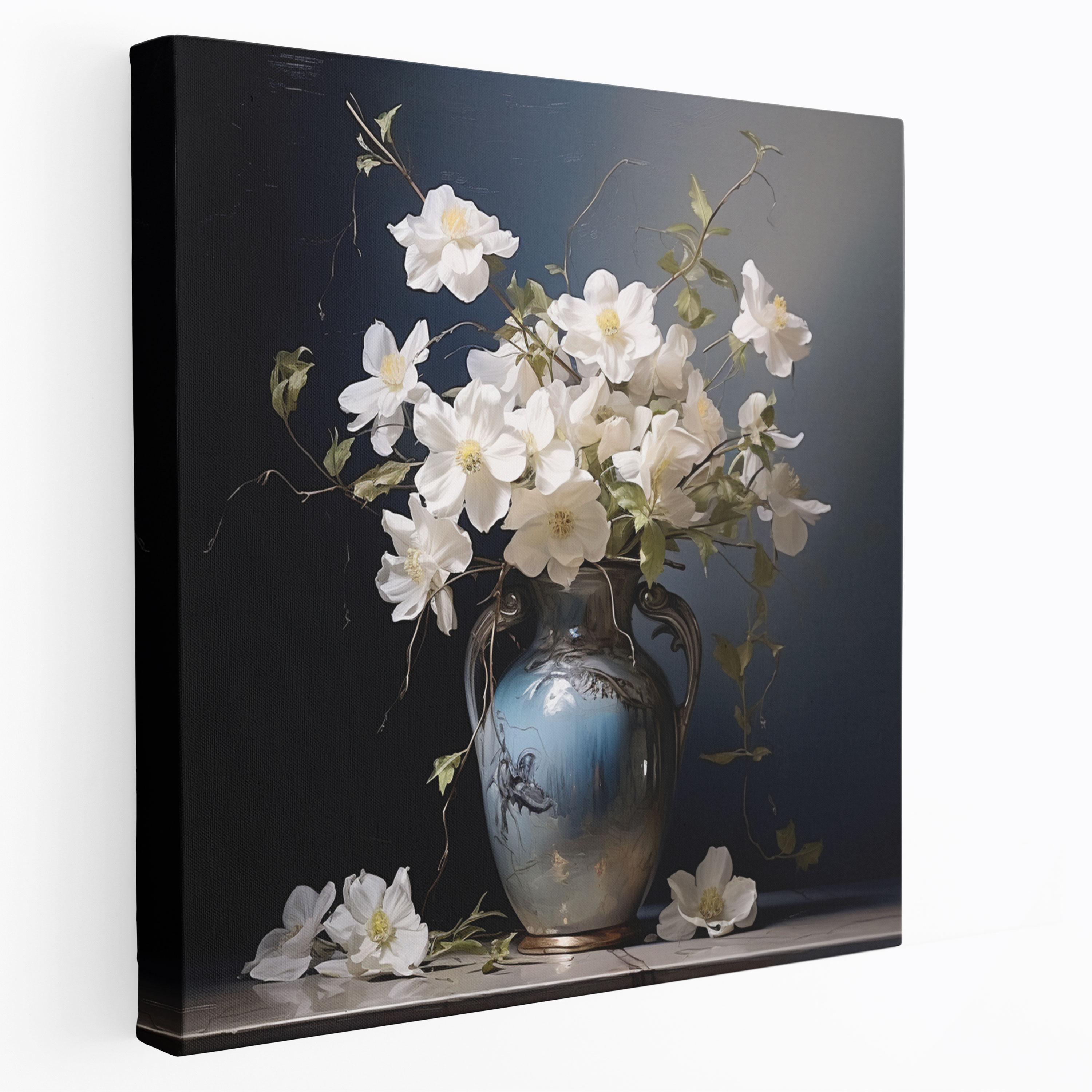 Classic Canvas Print - Painting Of Vase With Delicate Flowers - Classic, Painting, Tranquility, Wall Art