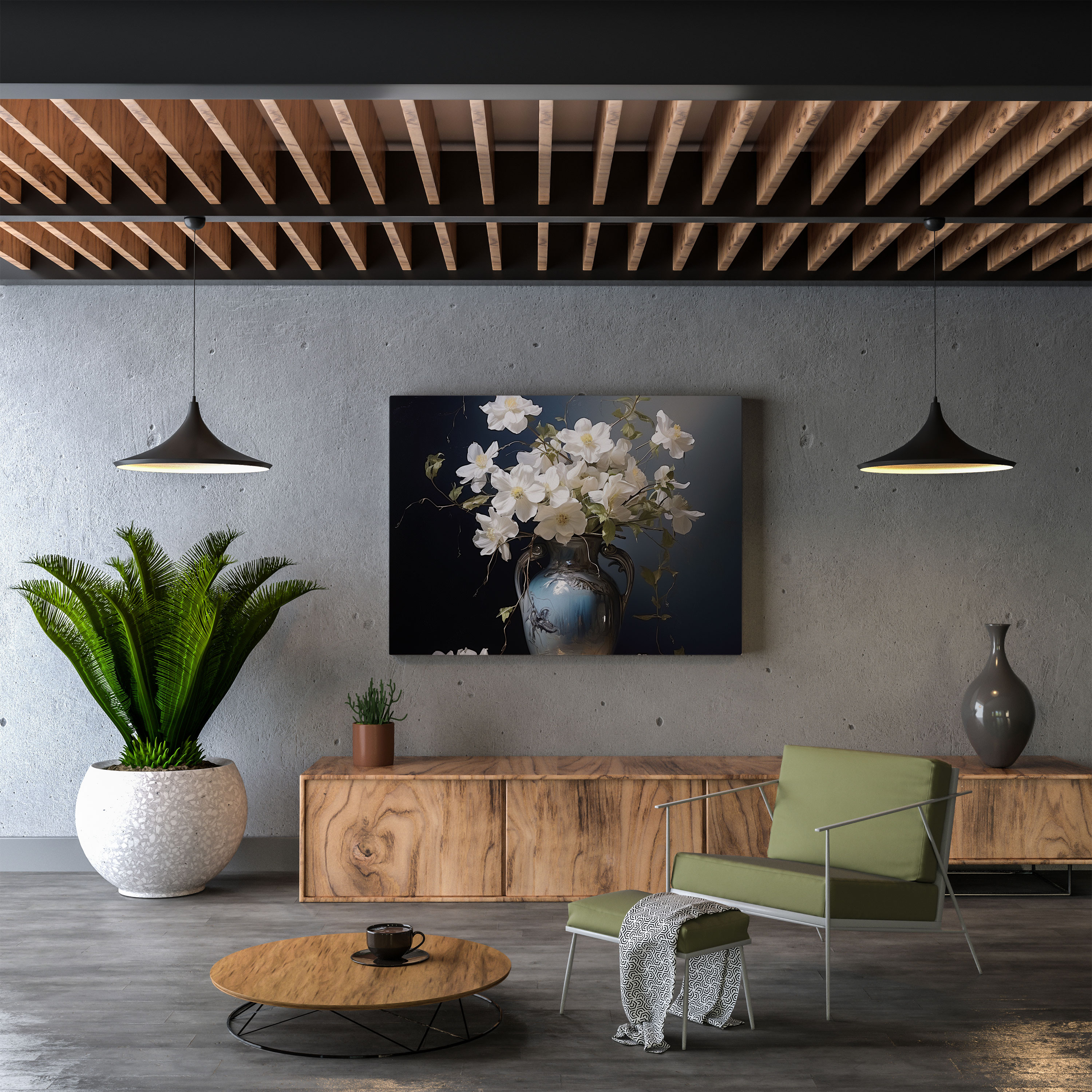 Classic Canvas Print - Painting Of Vase With Delicate Flowers - Classic, Painting, Tranquility, Wall Art