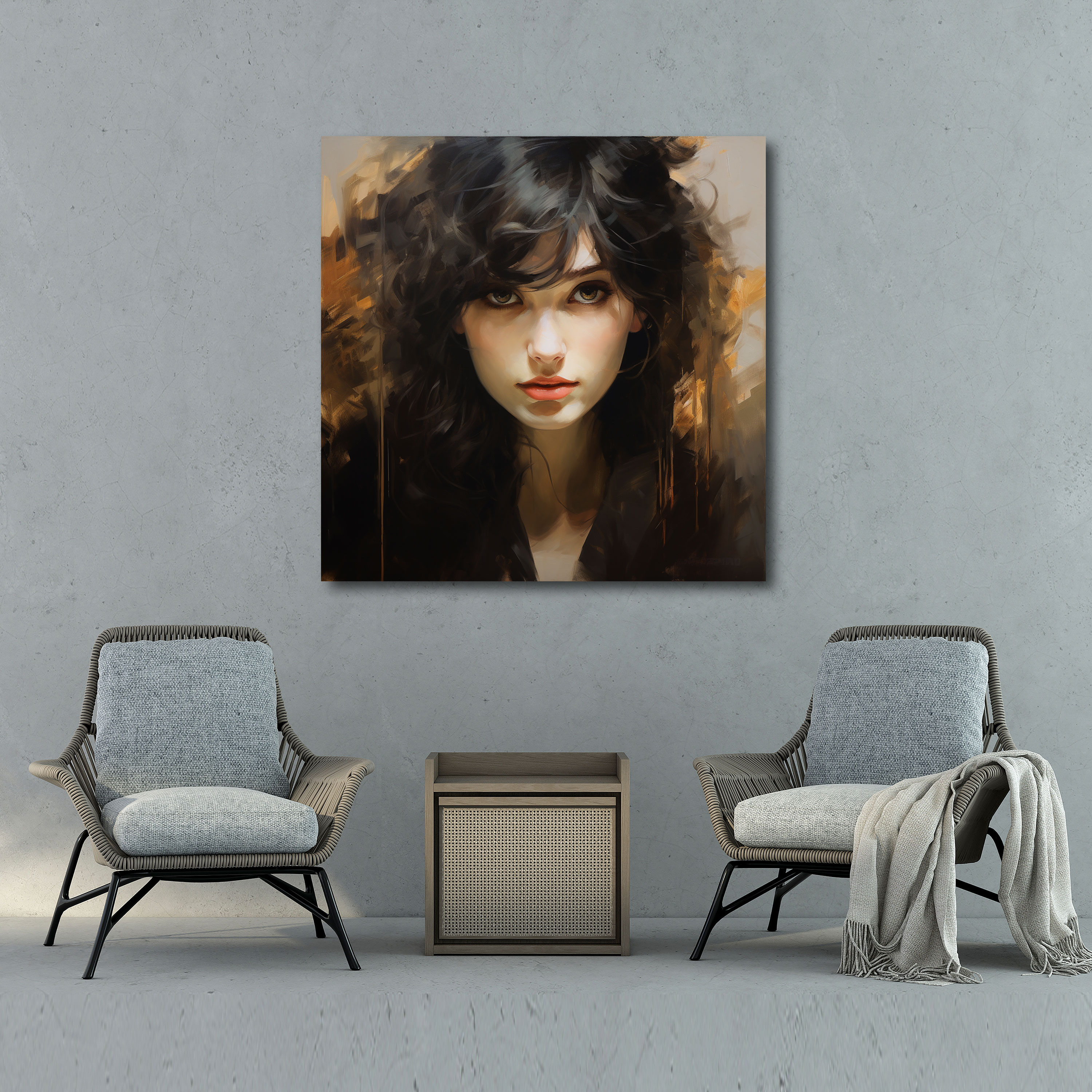Classic Canvas Print - Striking Portrait - Classic, Striking Face, Captivating Eyes, Wall Decoration