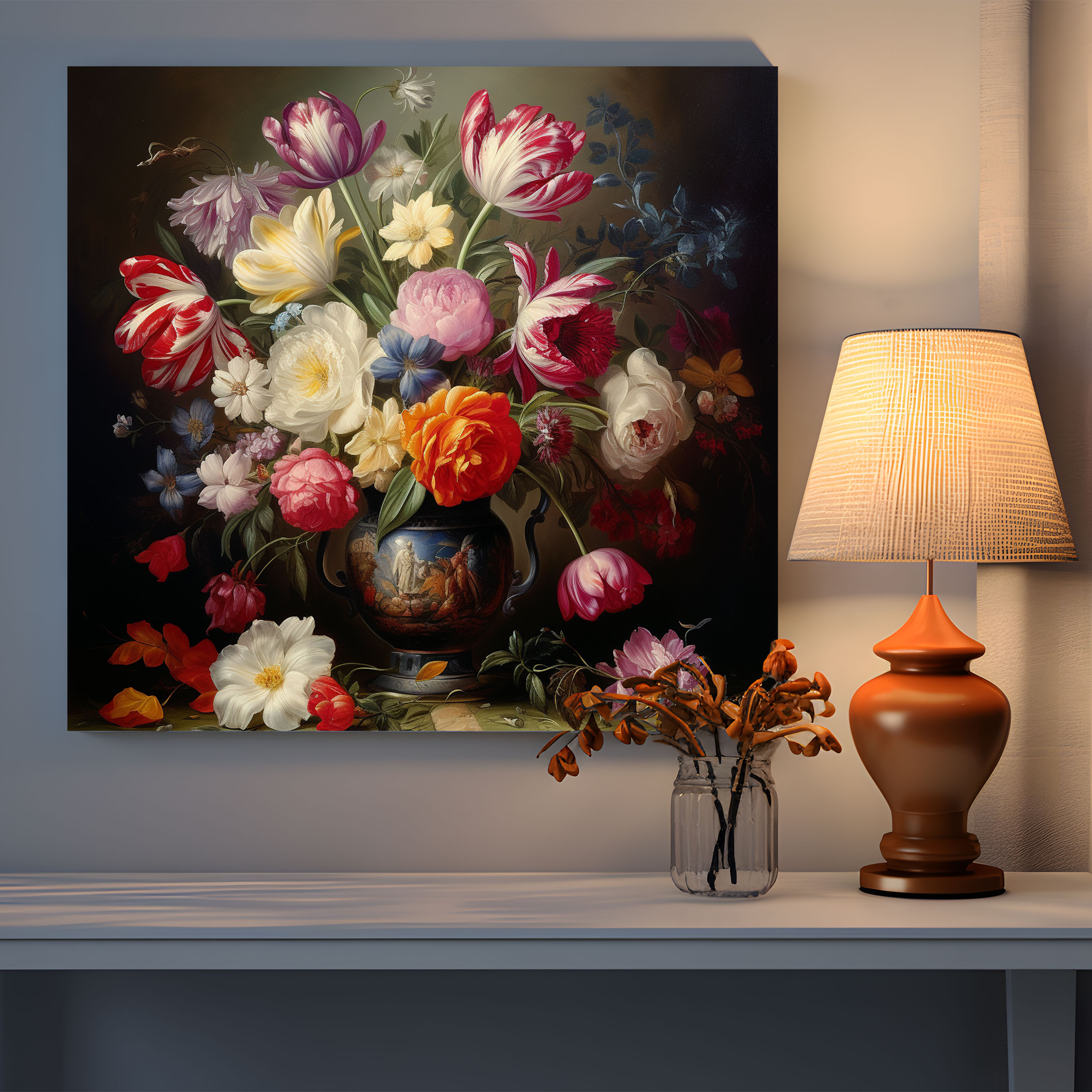Classic Canvas Print - Exquisite Flowers - Classic, Floral Beauty, Exquisite Flowers, Elegant Vase