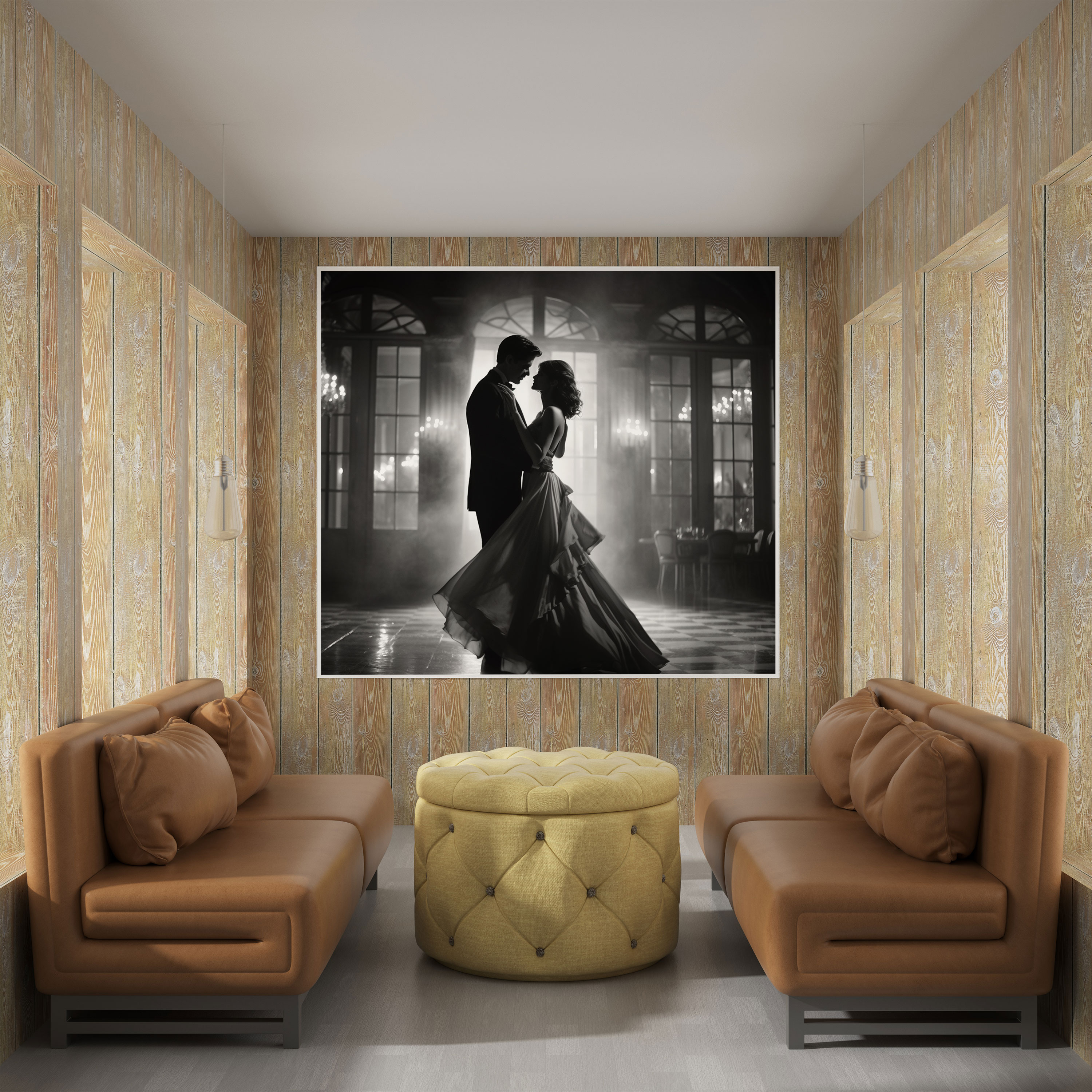 Classic Black And White Canvas Print - Couple Dancing In Ballroom - Classic, Vintage, Wall Art, Canvas Print