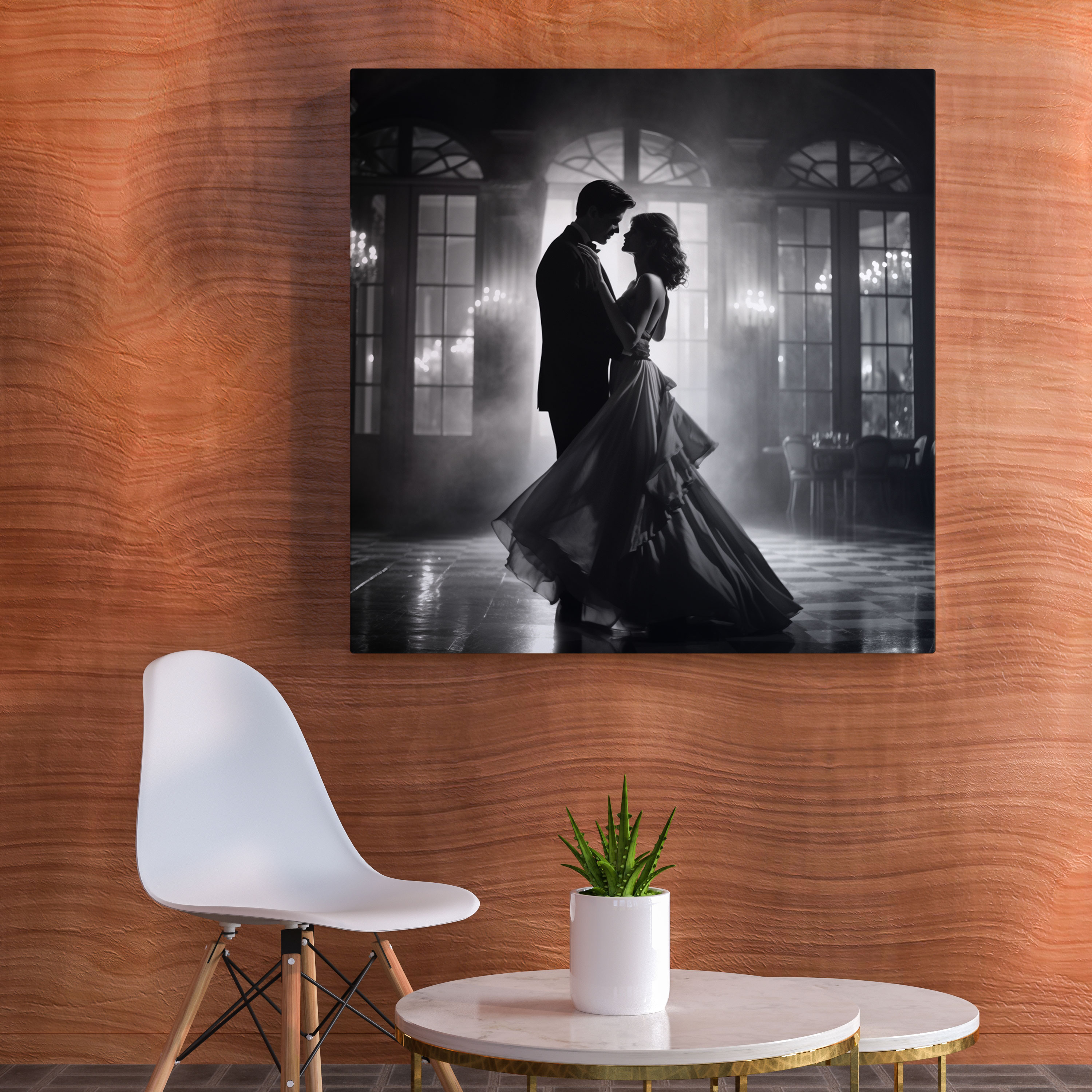Classic Black And White Canvas Print - Couple Dancing In Ballroom - Classic, Vintage, Wall Art, Canvas Print